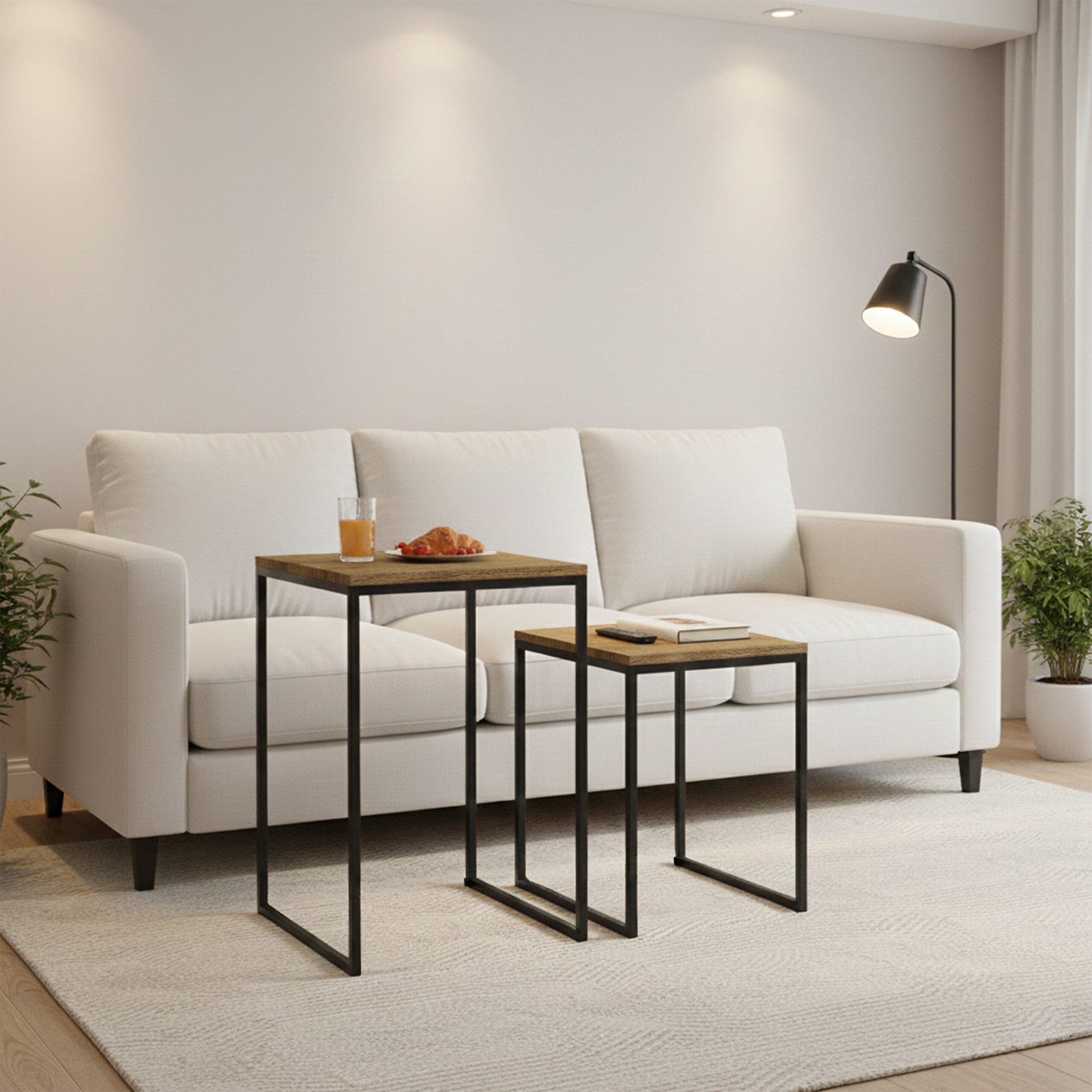 relaxdays Beistelltisch 2er Set Holzoptik günstig online kaufen