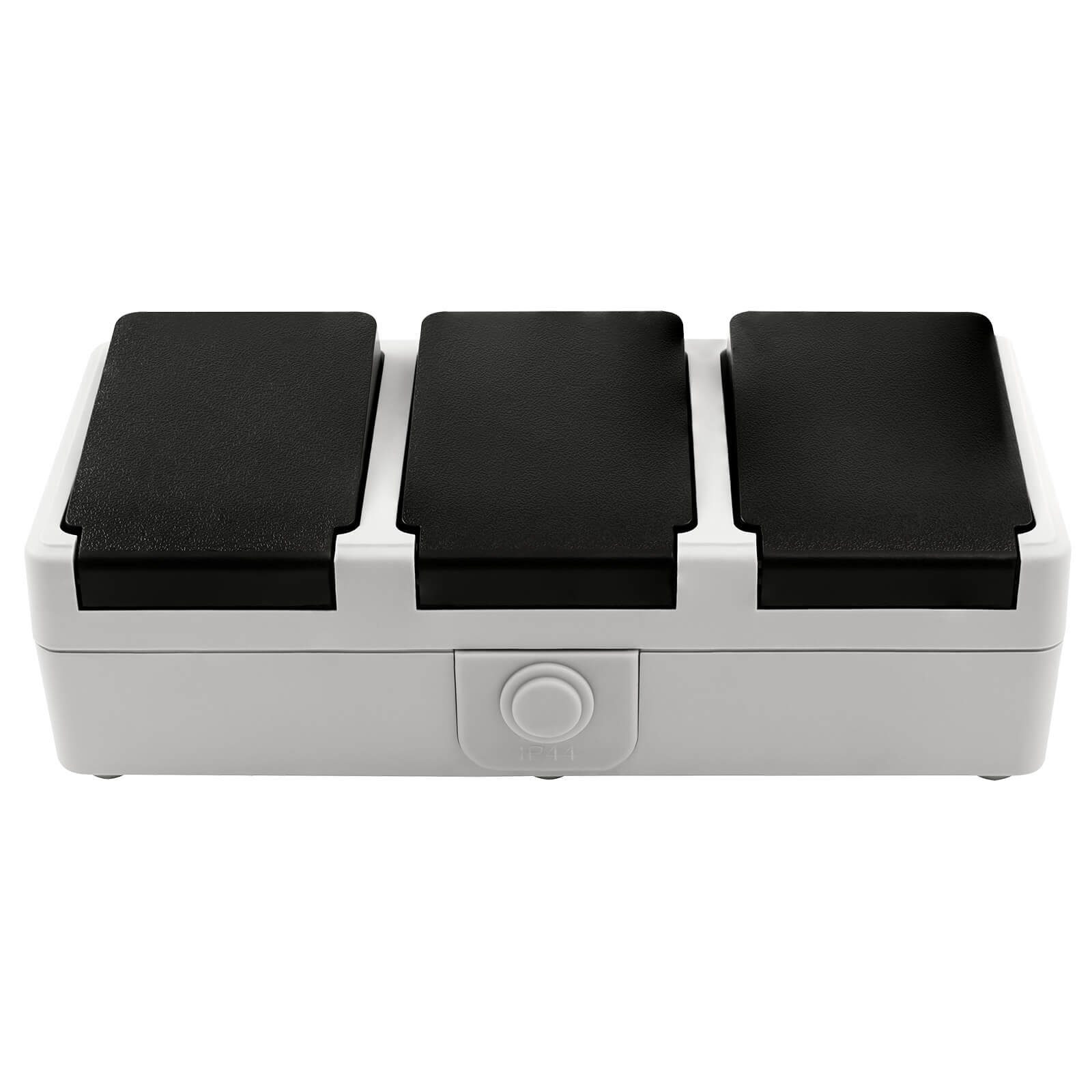 ETT Marketing GmbH Aufputz-Steckdose TAFF Feuchtraum 3-fach Steckdose horizontal IP44 Aufputz Keller Garage