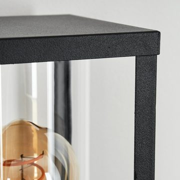 hofstein Außen-Wandleuchte »Besana« Außenleuchte aus Metall/Glas in Schwarz/Klar, ohne Leuchtmittel, Wandlampe aufrecht E27, Wandleuchte mit Lichteffekt