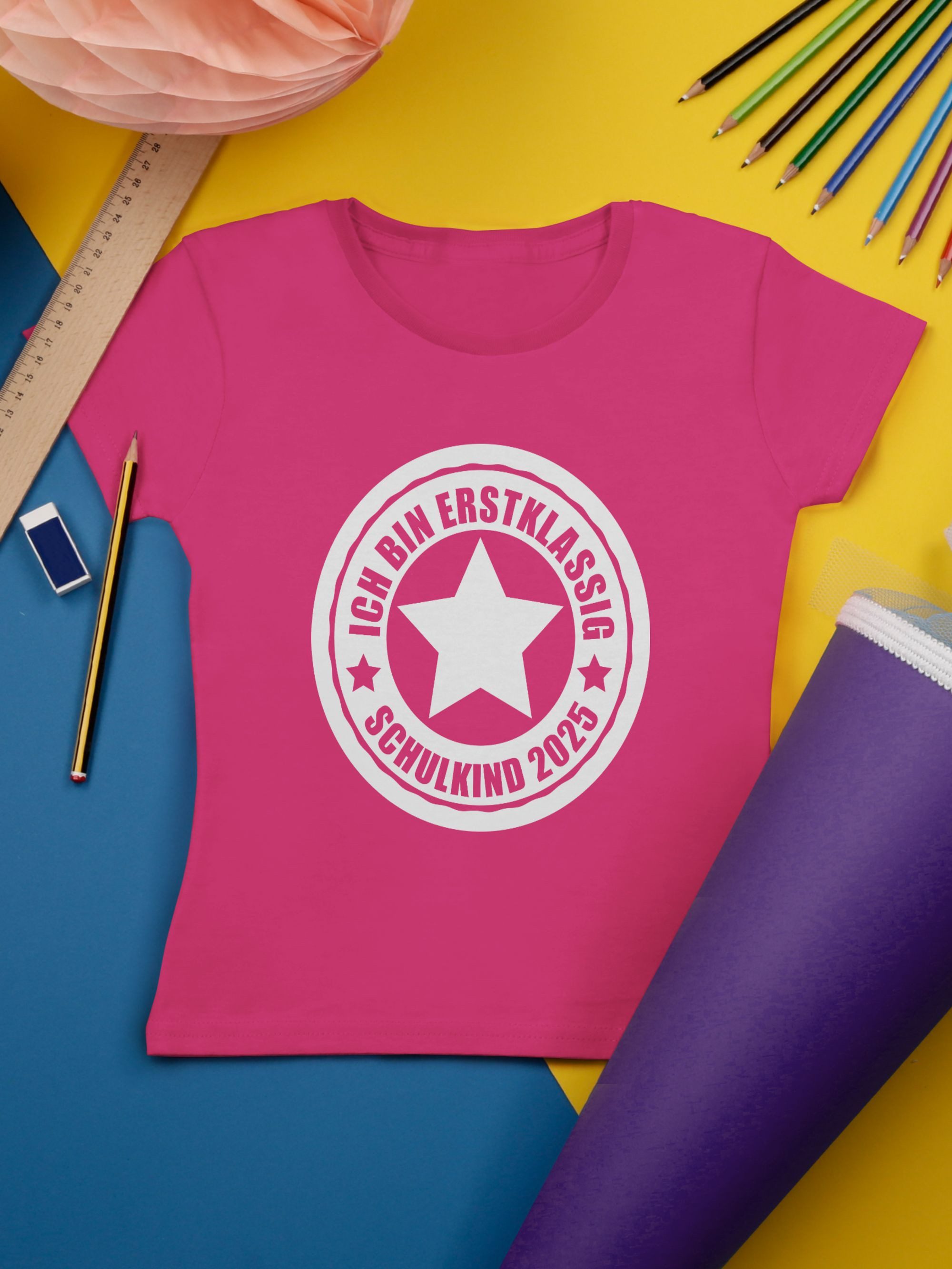 Shirtracer T-Shirt Ich bin erstklassig - Schulkind 2025 Einschulung Mädchen