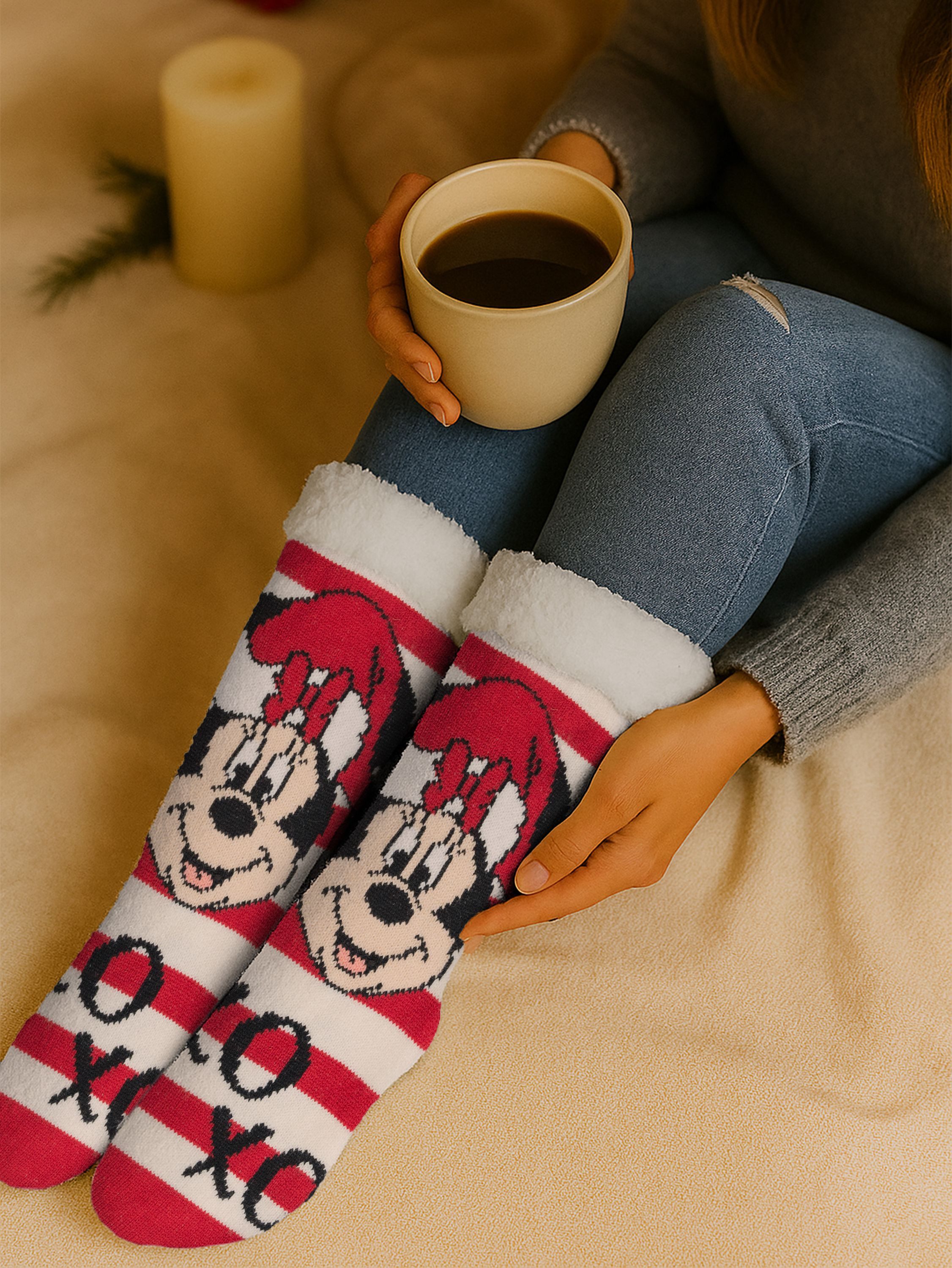 United Labels® Haussocken Disney Mickey Mouse Hüttensocken Haussocken Kuschelsocken Socken