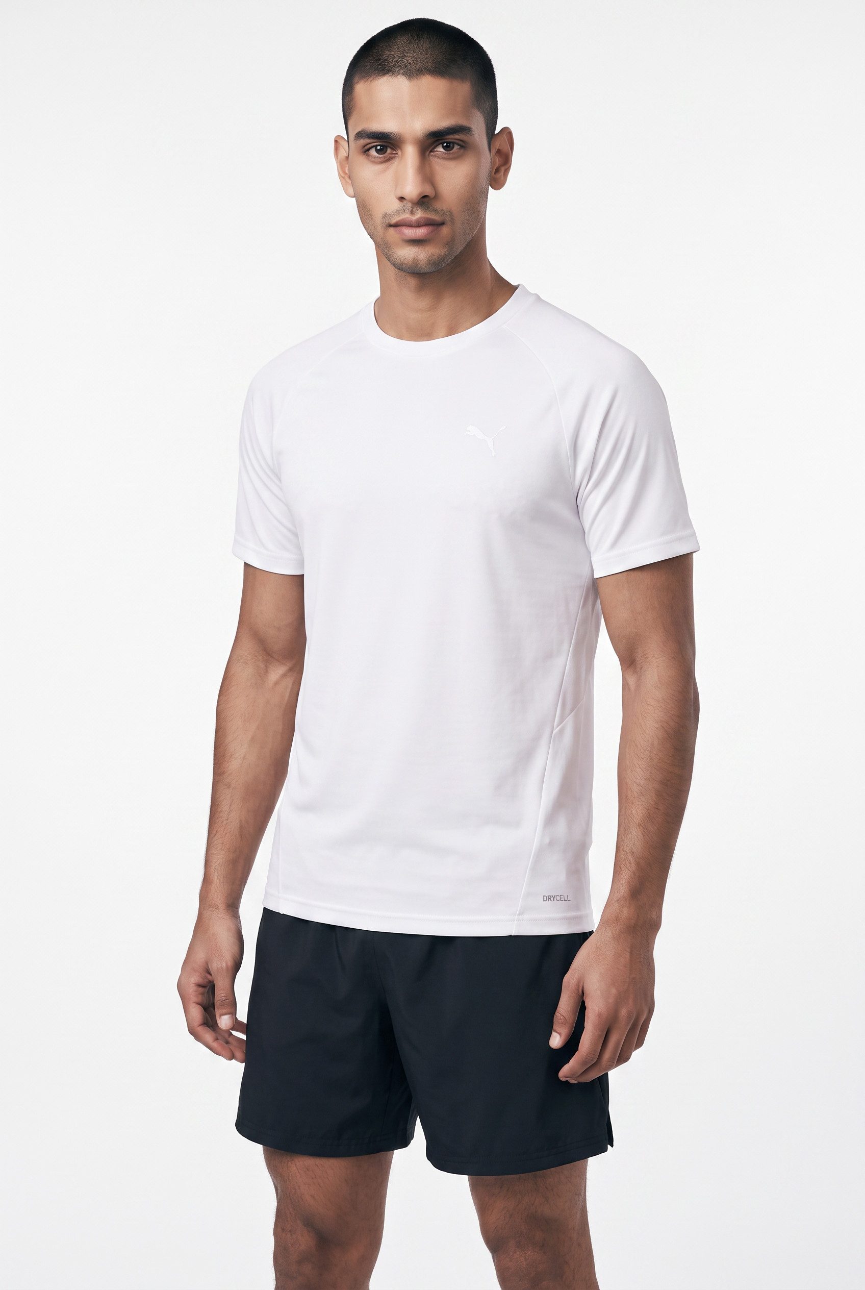 PUMA T-Shirt EVOSTRIPE TEE slim fit Passform, mit Raglanärmeln, Rundhalsausschnitt