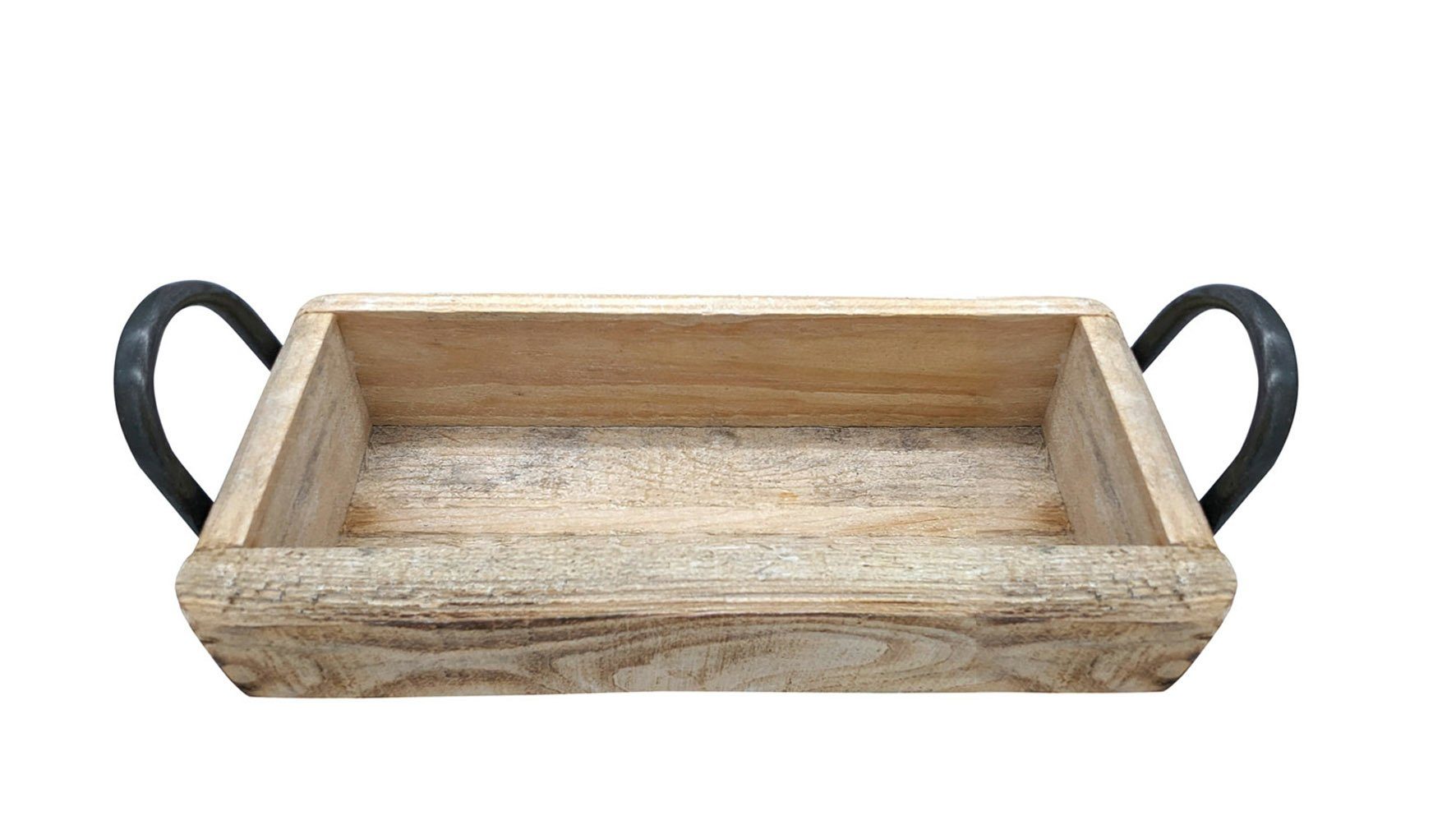 Spetebo Dekoschale Holz Schale Ziegel mit Griffen - 35 x 14 cm (Packung, au günstig online kaufen