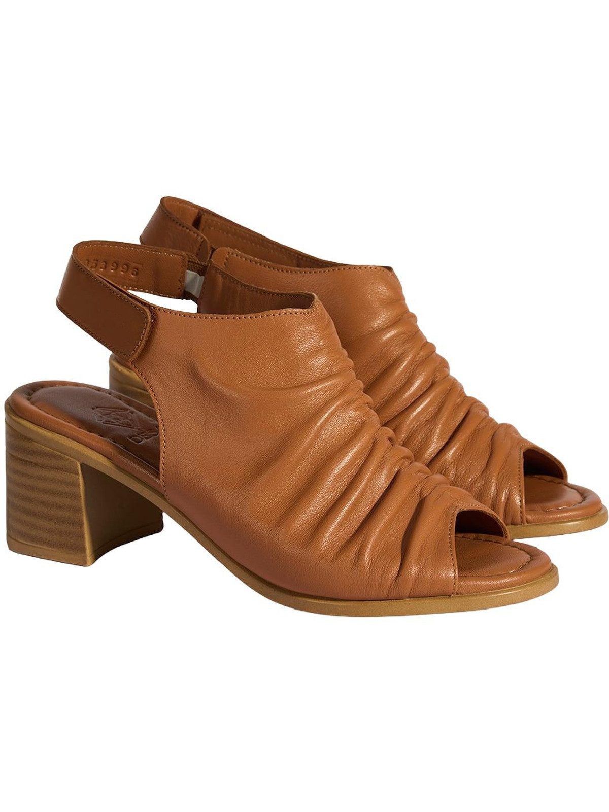 Desa Damen-Ledersandalen – Blockabsatz, Schnallenverschluss Sandale