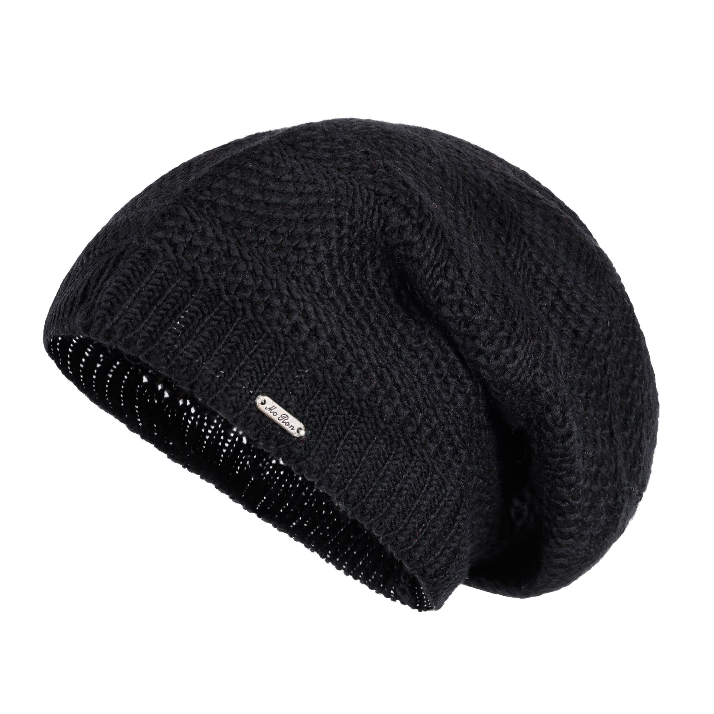 McRon Beanie Merino Strickmütze Modell Laura mulesingfrei Schwarz