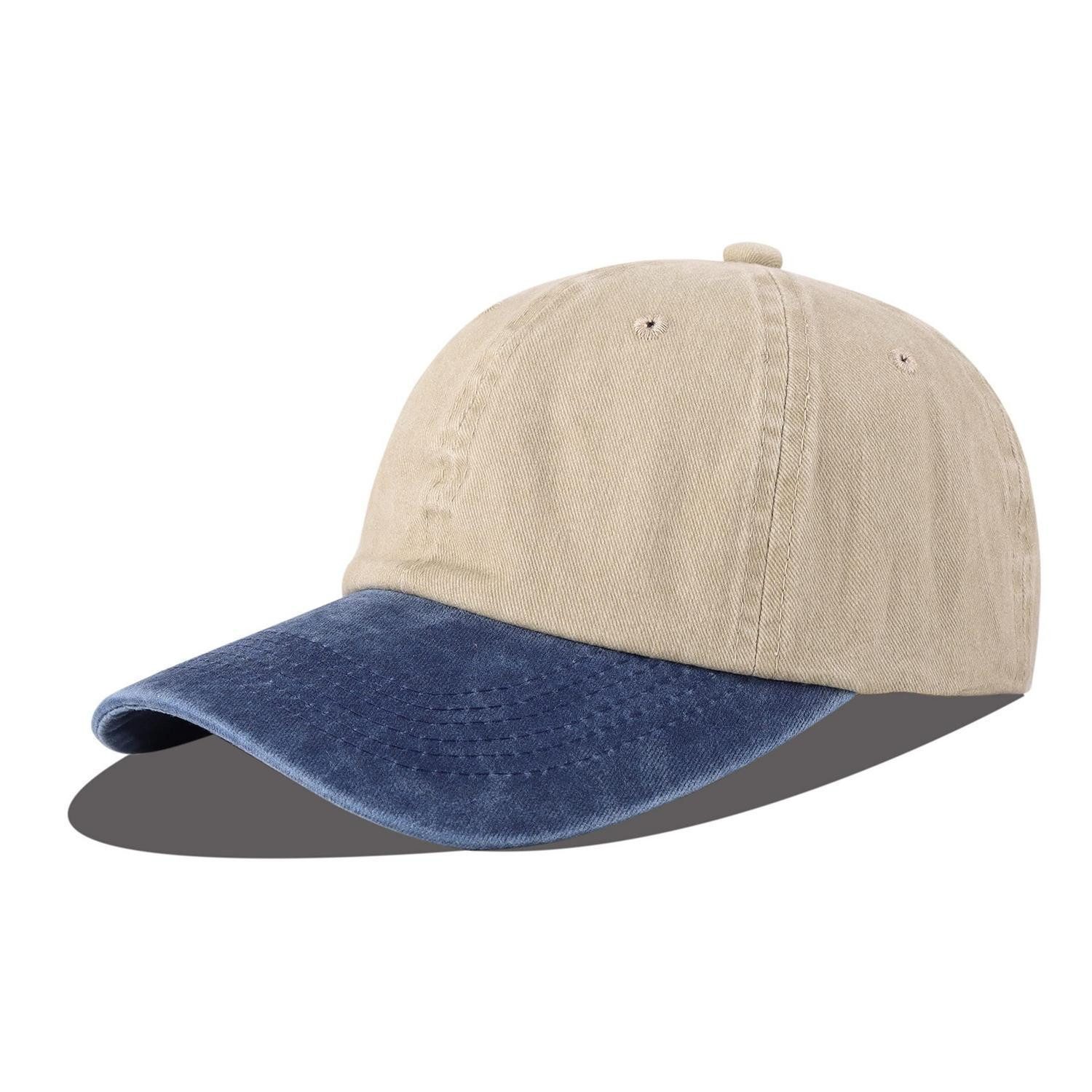 LuxusKollektion Baseball Cap Baseballcap Unisex Baumwolle L Khaki gemischt mit Denim Blue