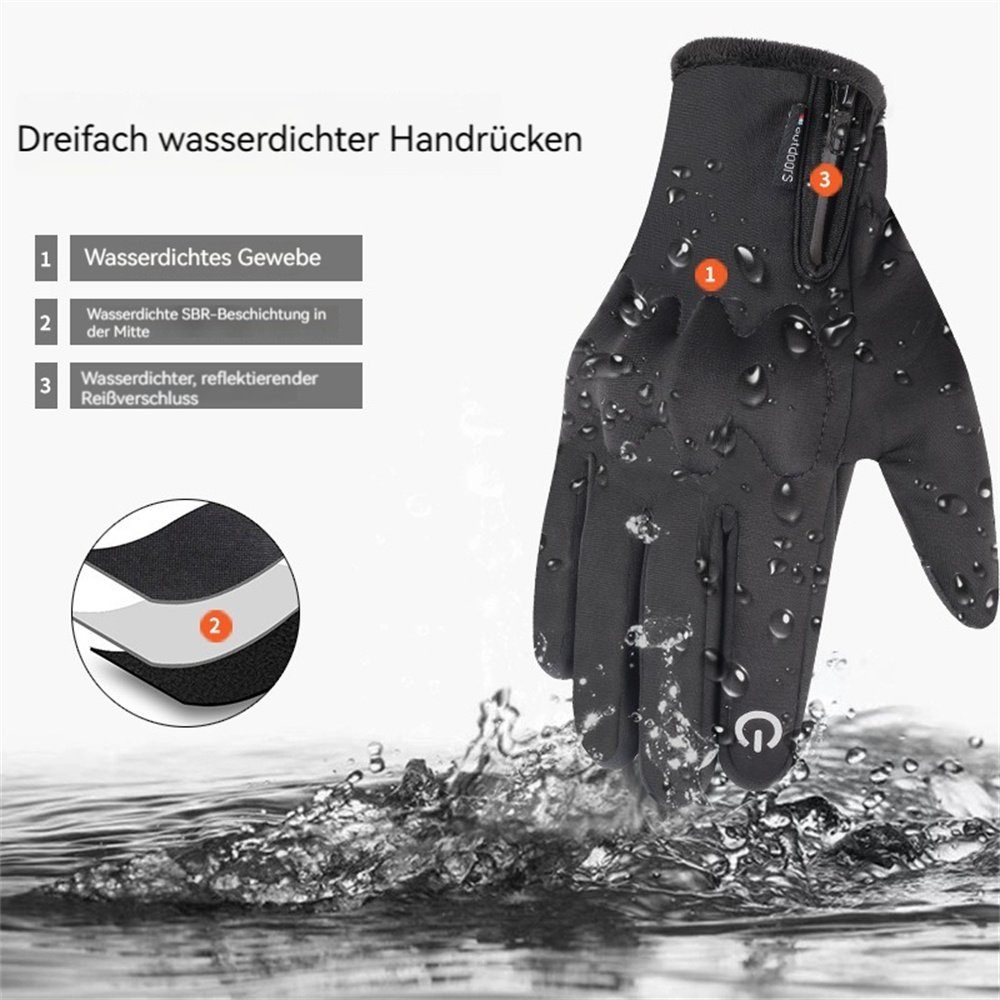 Dekorative Fahrradhandschuhe Wasserdichte Fahrradhandschuhe für Fahrradhandschuhe Funktion & für Herren Winterhandschuhe Touchscreen Herren mit Damen