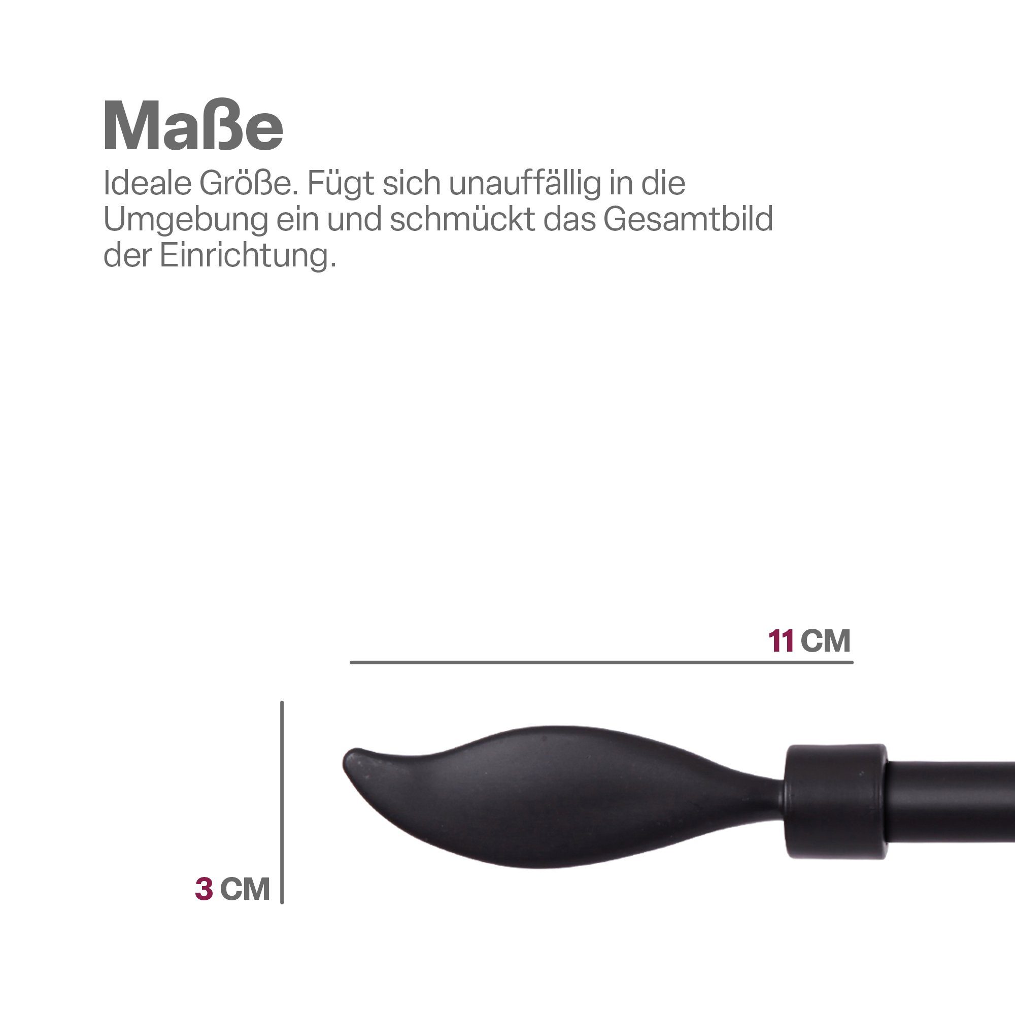 Endkappe Vorhangstange, Pack - Gardinenstangen, für Stilgarnitur Bestlivings, 2er 11975 Endstücke Gardinenstangen-Endstück Ø13/16mm Schwarz Kunststoff, für 2-St), aus (Set,