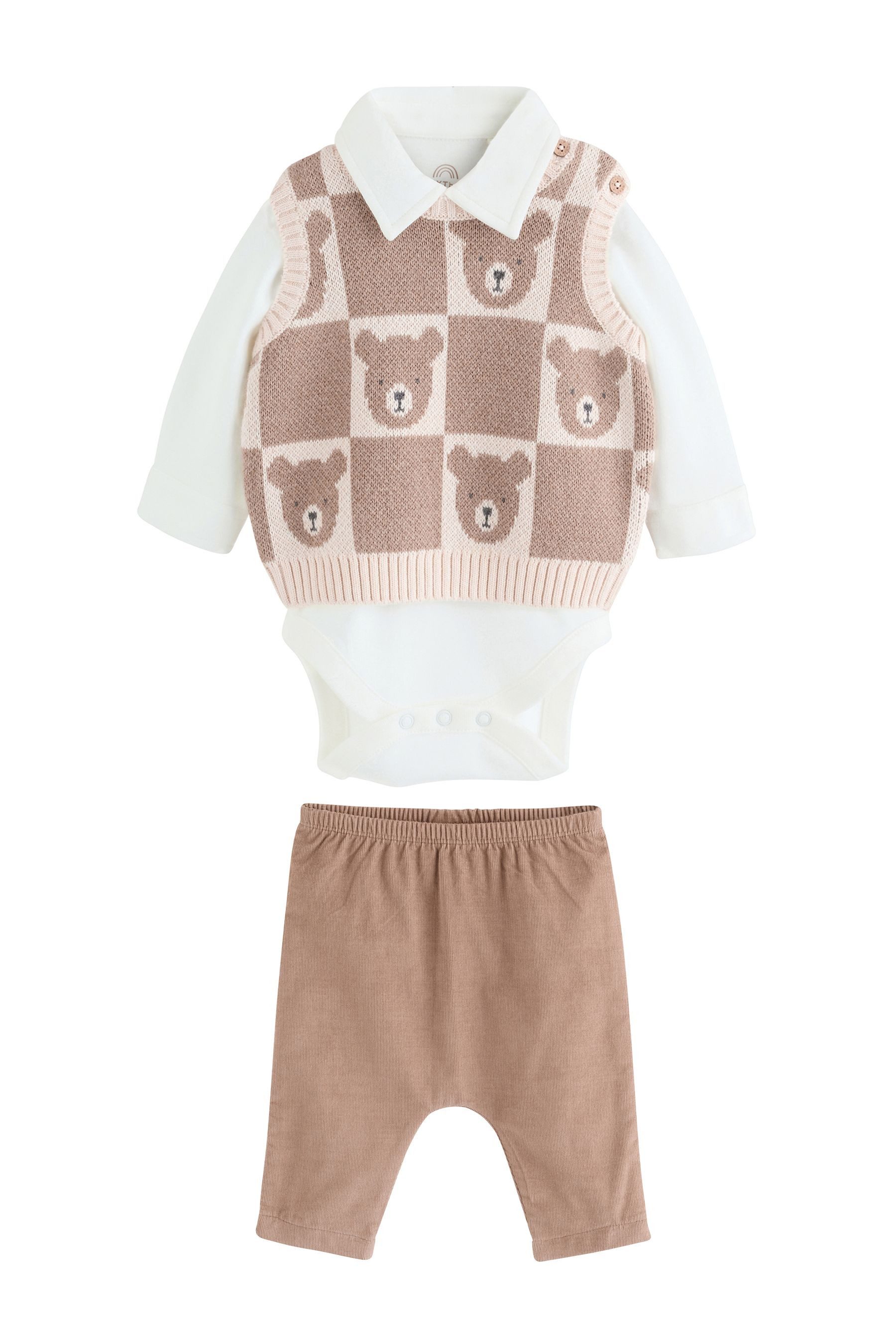 Next Top & Hose Baby Strick-Trägertop und Hose im Set (3-tlg)