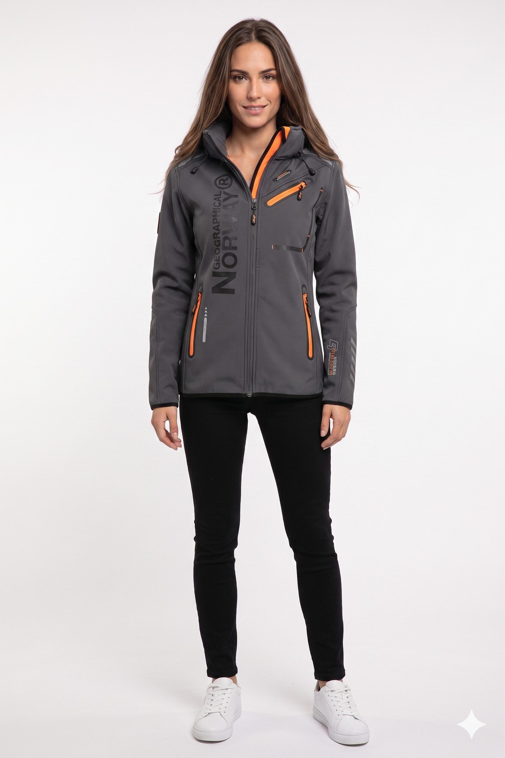 Geographical Norway Softshelljacke Damen Leichte Übergangsjacke mit Kapuze, wasserabweisend, Gr. S–XXL