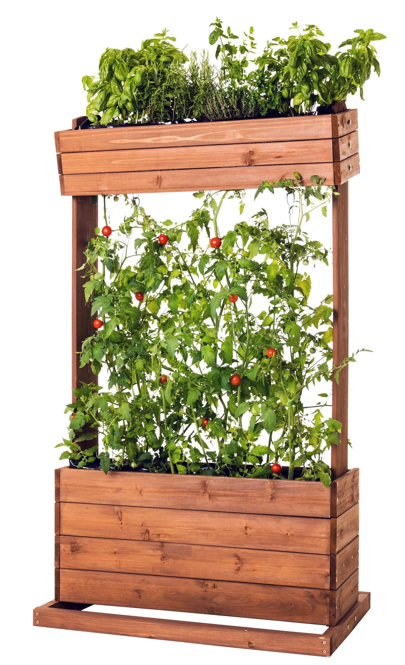 matrasa Hochbeet mit Rankseilen CUBE 2 - Vertikales Beet für Terrasse Balkon & Garten, Gemüsebeet Kräuterbeet