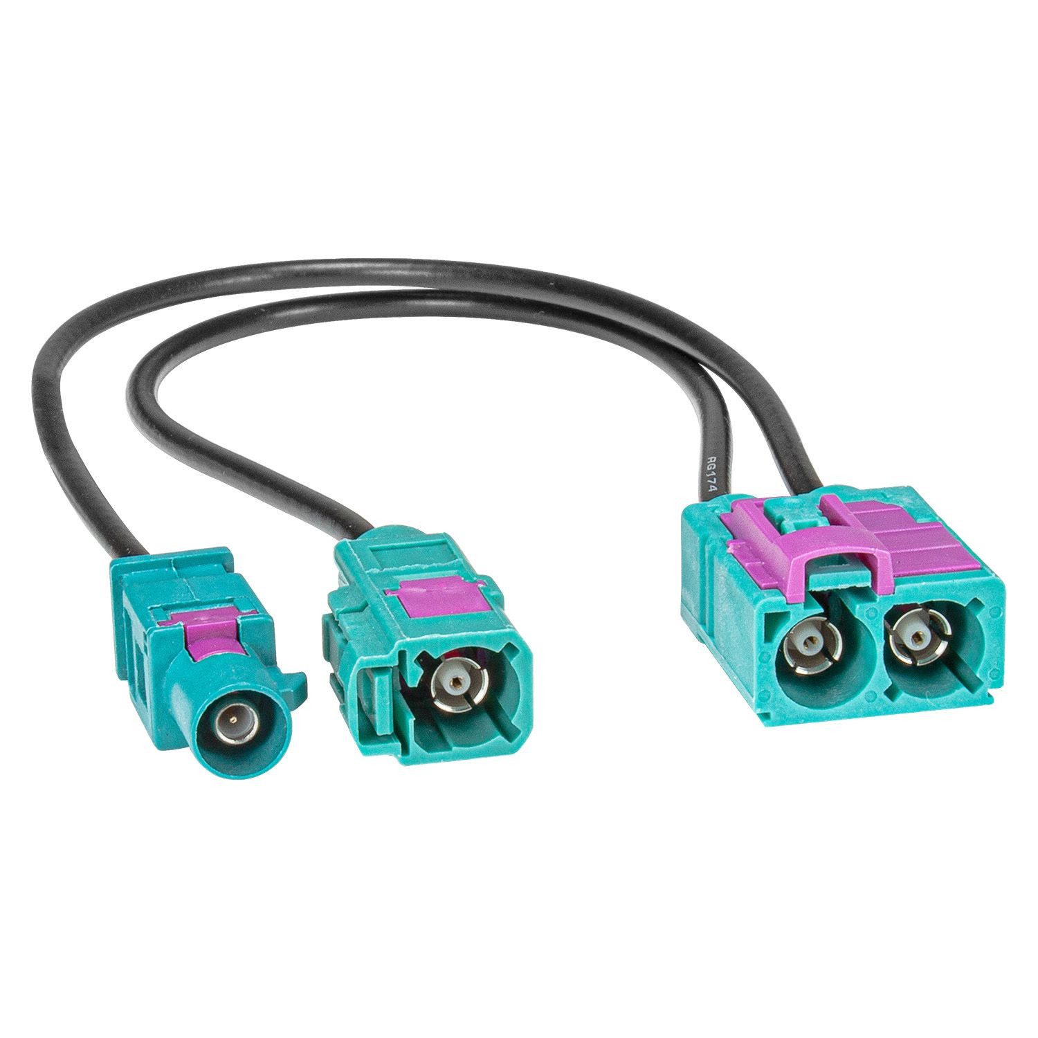 tomzz Audio Antennenadapter Doppel Fakra (f) auf 1x Fakra (m) und 1x Fakra (f) KFZ-Adapter