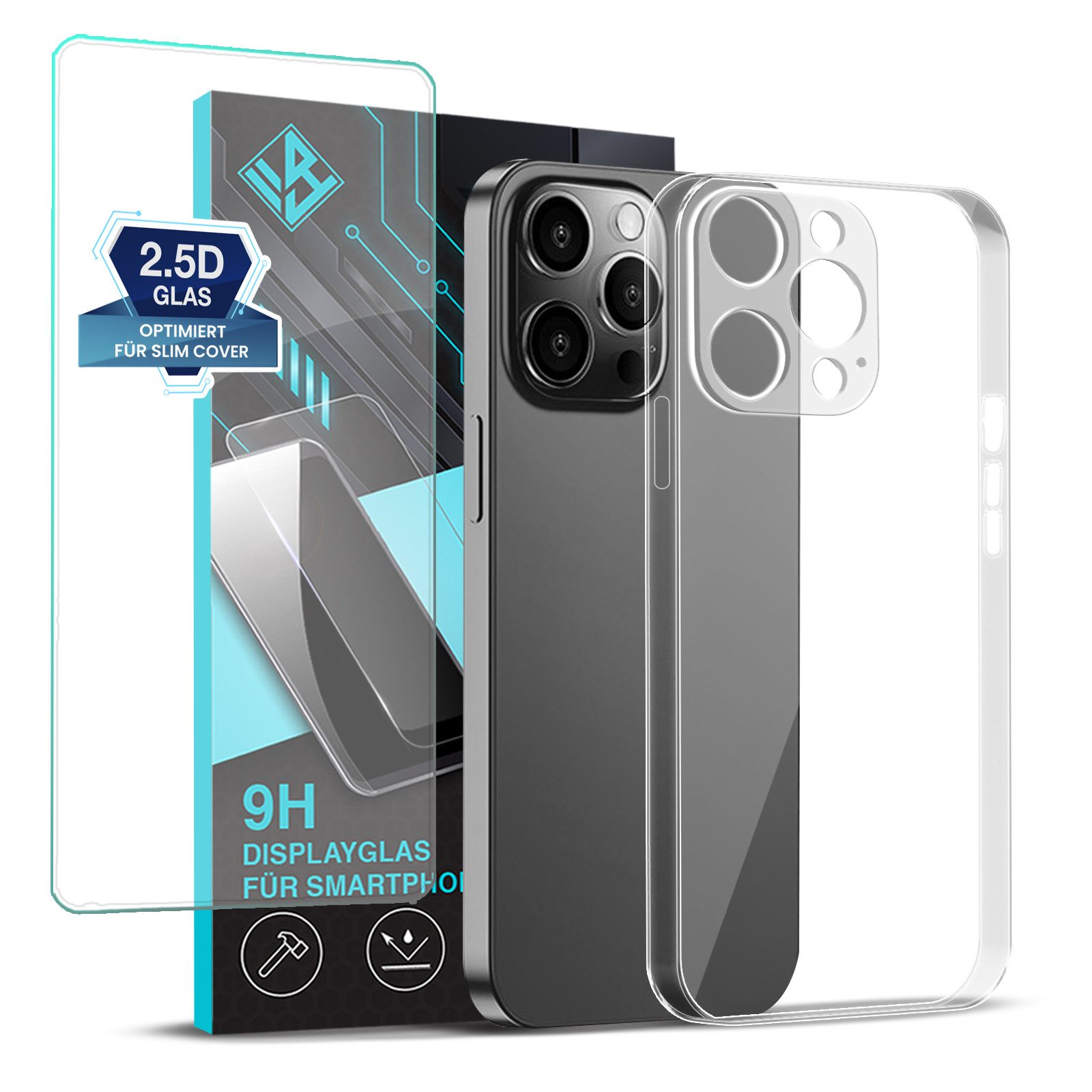 Tec-Expert Handyhülle Handy Hülle Cover für Apple iPhone 14 Pro Max 6.7 Zoll, 6.7", Slim Case Bumper Schutzhülle Transparent
