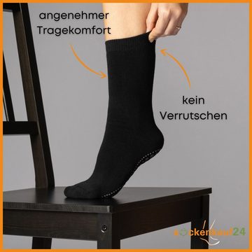 sockenkauf24 ABS-Socken 3 oder 6 Paar "Premium" Anti Rutsch Socken Damen Herren (Schwarz, 3-Paar, 43-46) ABS Socken Noppen Stoppersocken - 8600 WP
