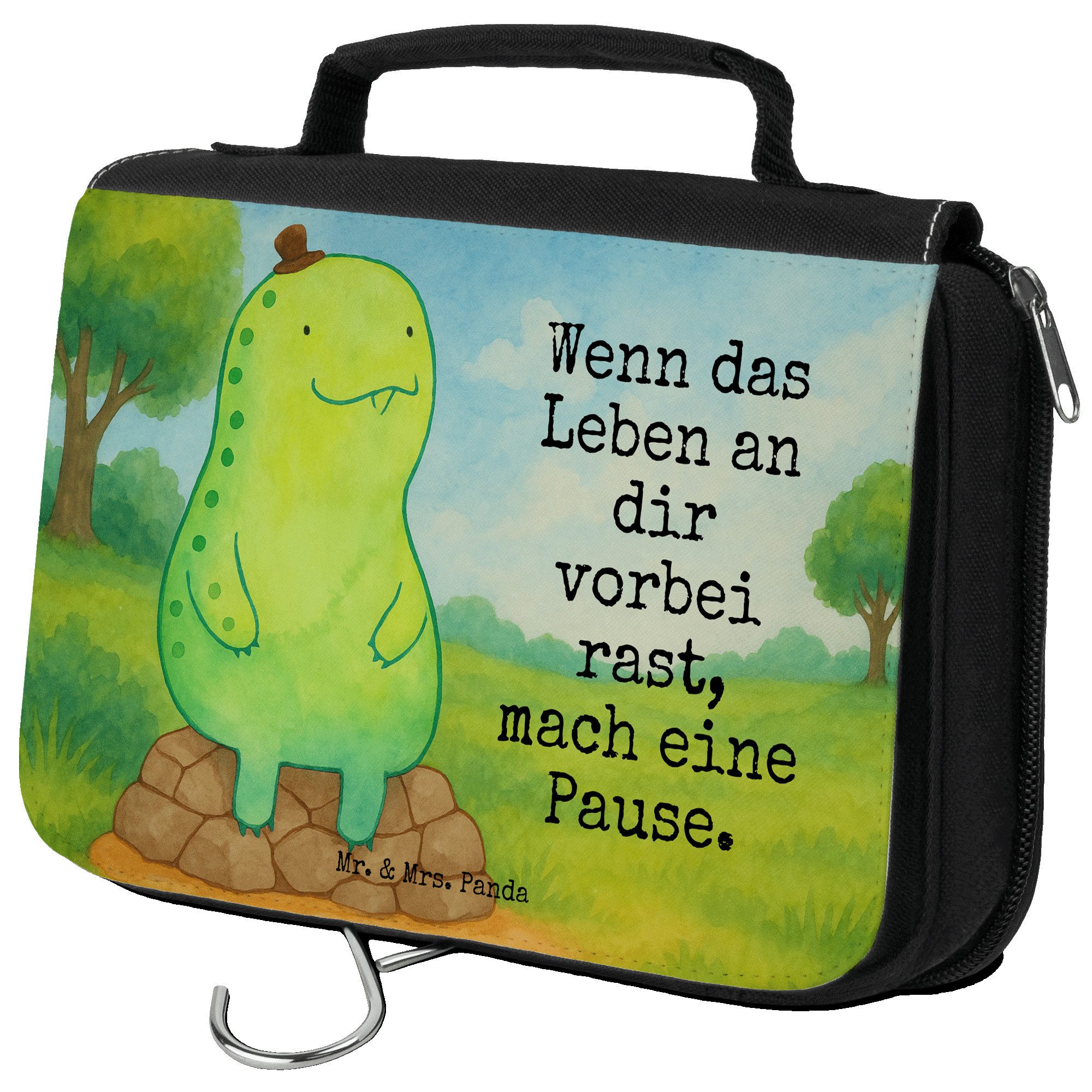 Kulturbeutel Schildkröte Pause Design, Kulturbeutel, Weiß, Panzer, Waschtasche, En