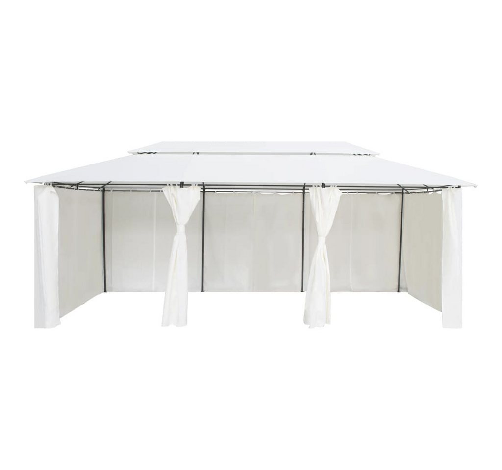 Thumbnail - vidaXL Partyzelt Pavillon mit Vorhängen 600x298x270 cm Weiß 180g/m²