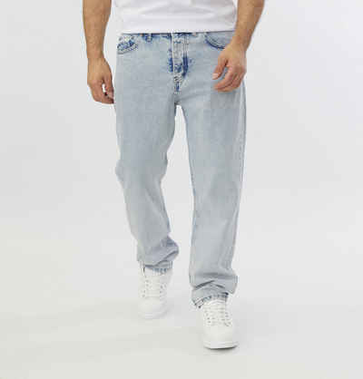 Denim House Loose-fit-Jeans Loose-fit-Jeans lässige Basic Baggy HIP HOP Jeans Hellblau W32/L34