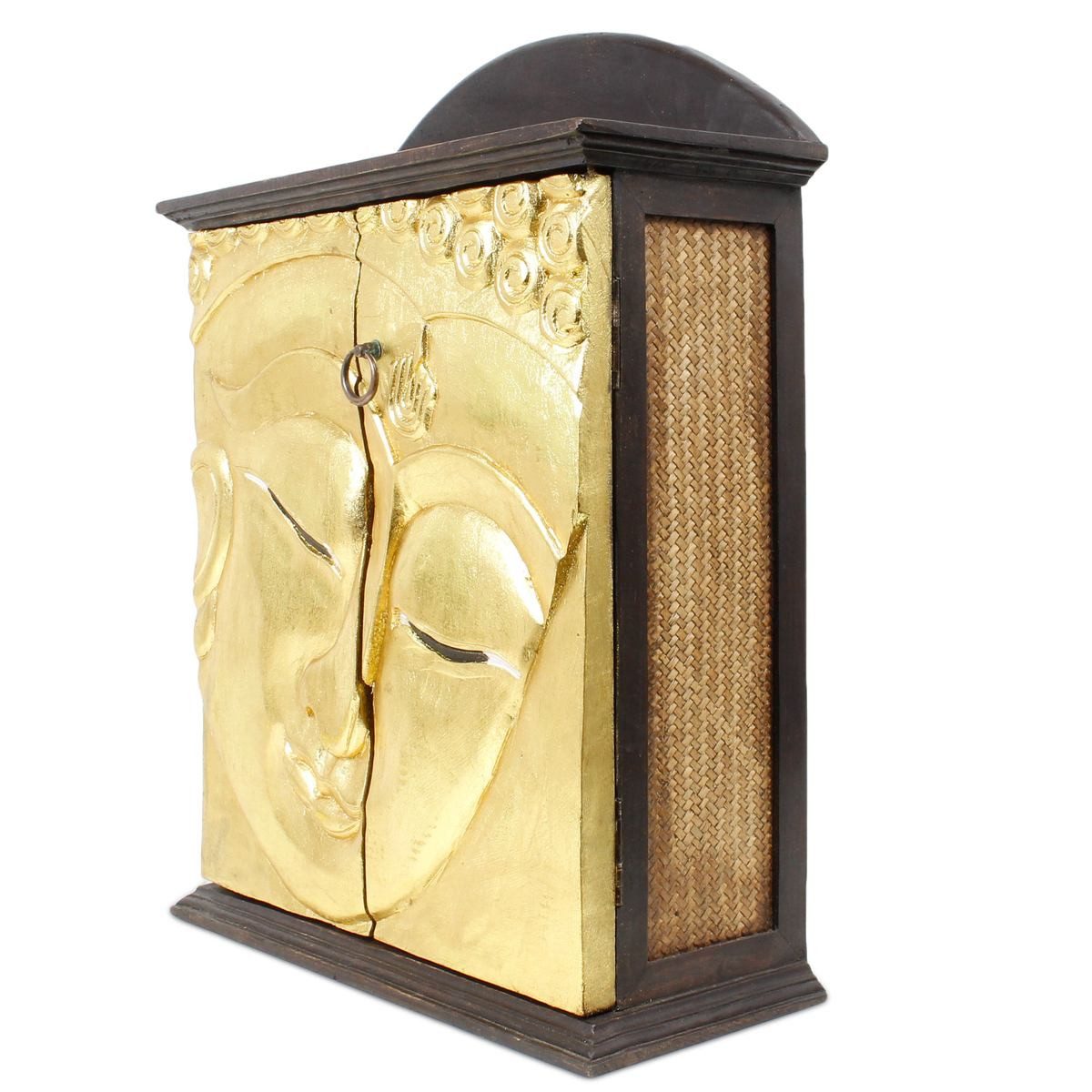 Oriental Galerie Hängeschrank Hängeschrank Buddha 65 cm Braun Gold (1-St) Flurschrank, Medizinschrank, Schlüsselablage, Dielenschrank zum hängen – Bild 2 von 5