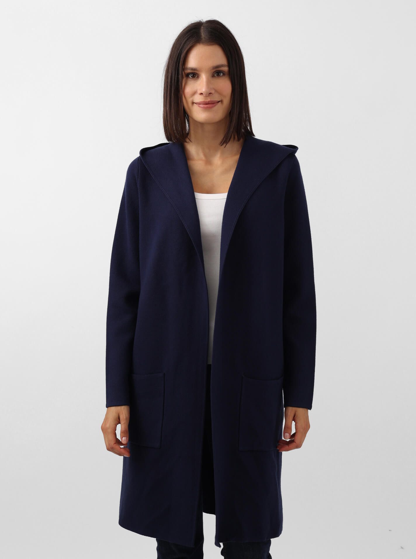 Zwillingsherz Cardigan Kapuze, Taschen, Langarm, ohne Verschluss