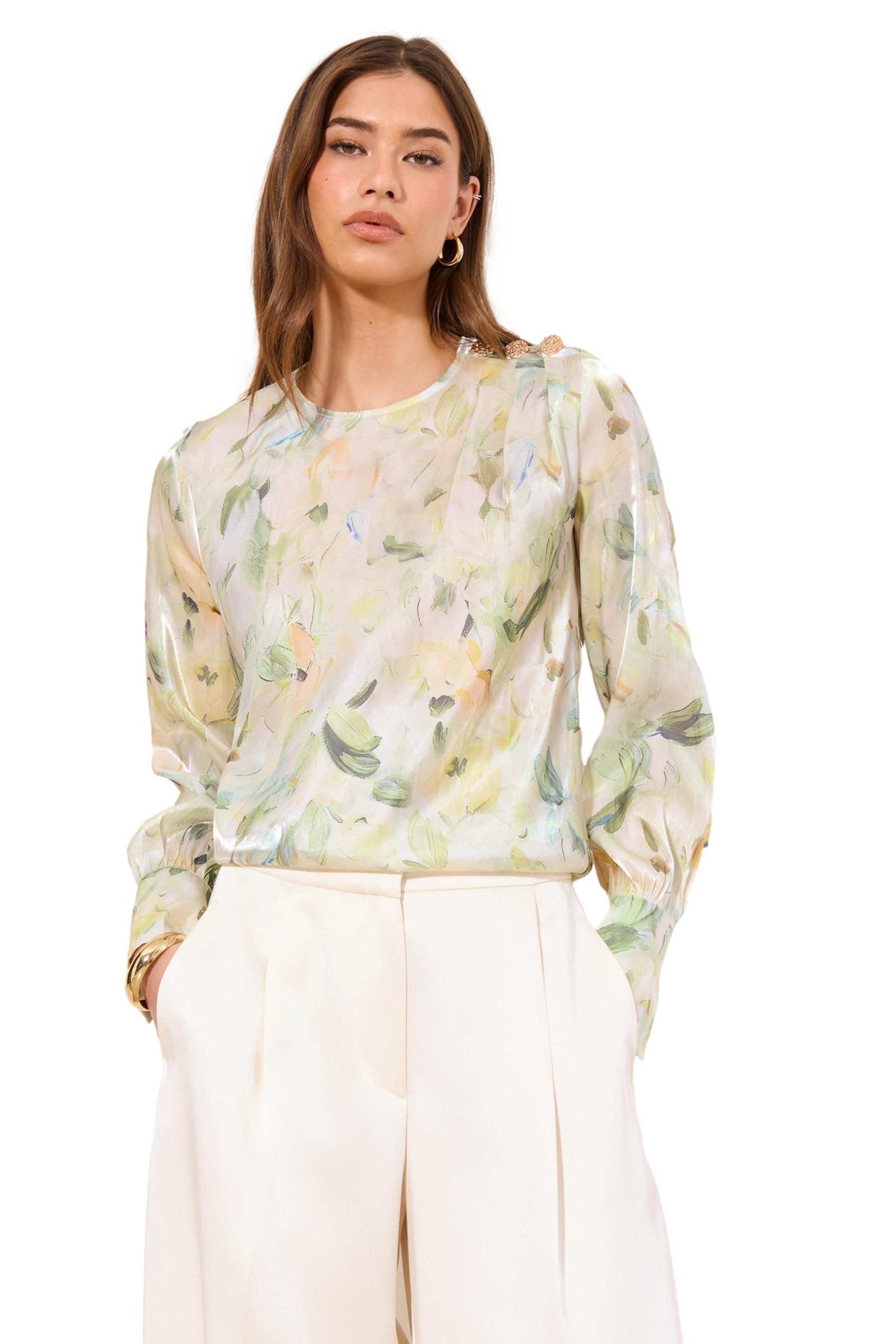 LIPSY Satinbluse Lipsy Satin-Bluse mit Schulterdetail, Regular (1-tlg)