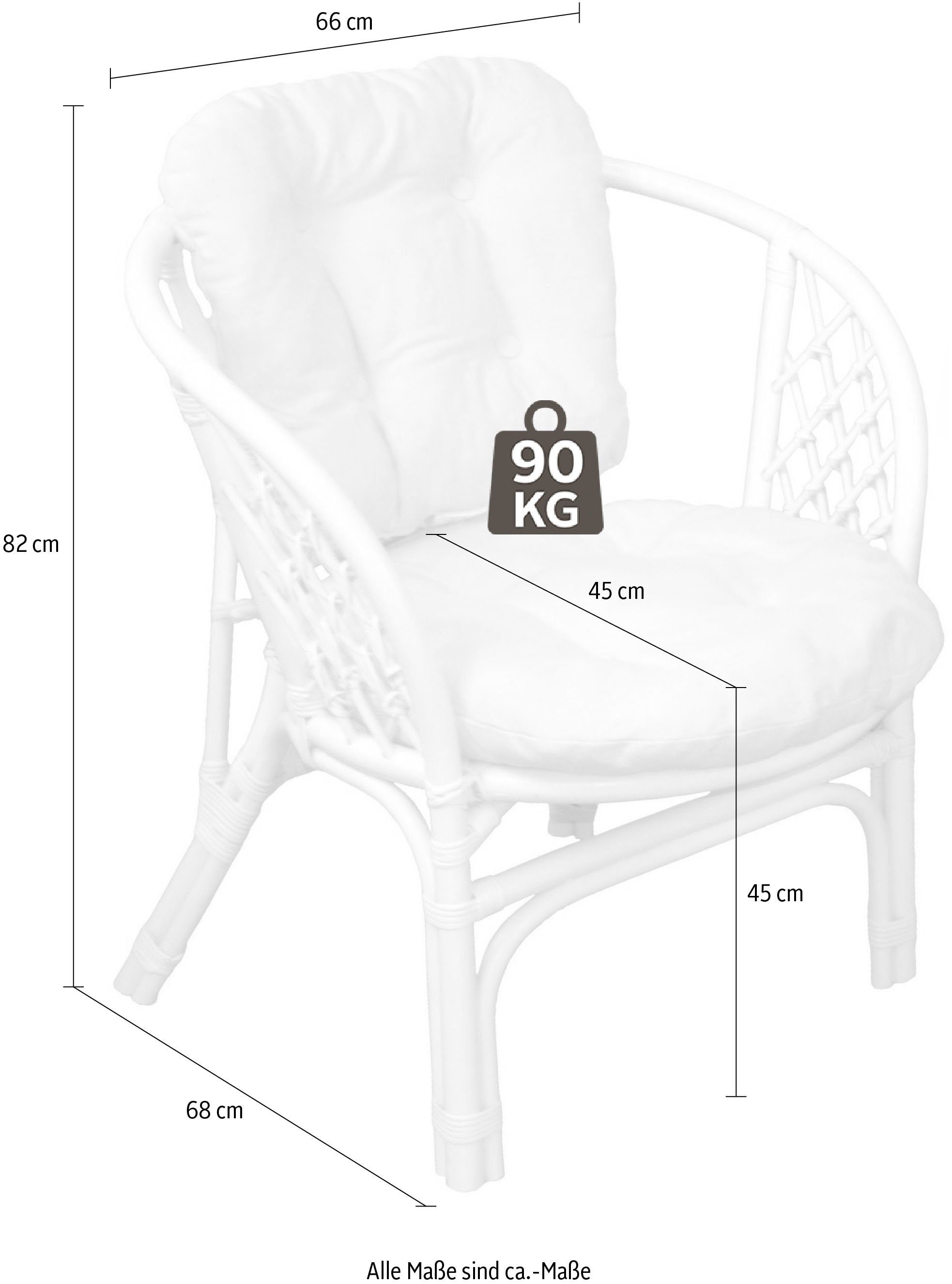 Home affaire Rattanstuhl Rattansessel (Set, 2 günstig online kaufen