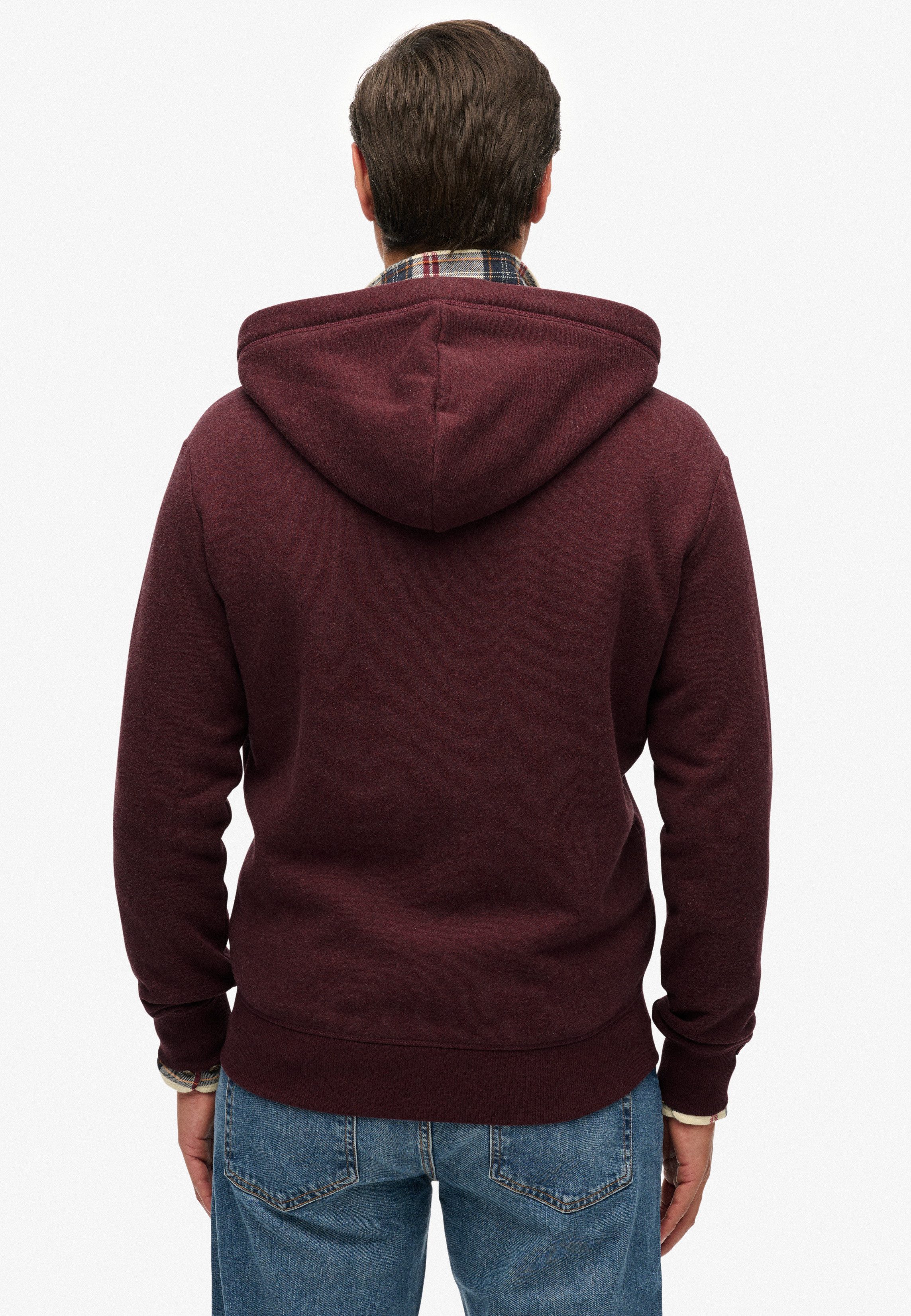 Superdry Kapuzensweatjacke ESSENTIAL LOGO ZIP HOODIE HB Baumwollmischung, slim fit