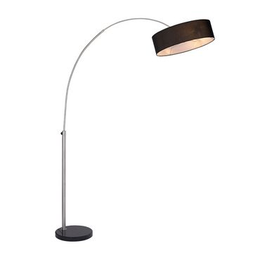 etc-shop LED Bogenlampe, Leuchtmittel nicht inklusive, Bogenstehleuchte Standlampe Bogenlampe 3 flammig Stoff schwarz H 200cm