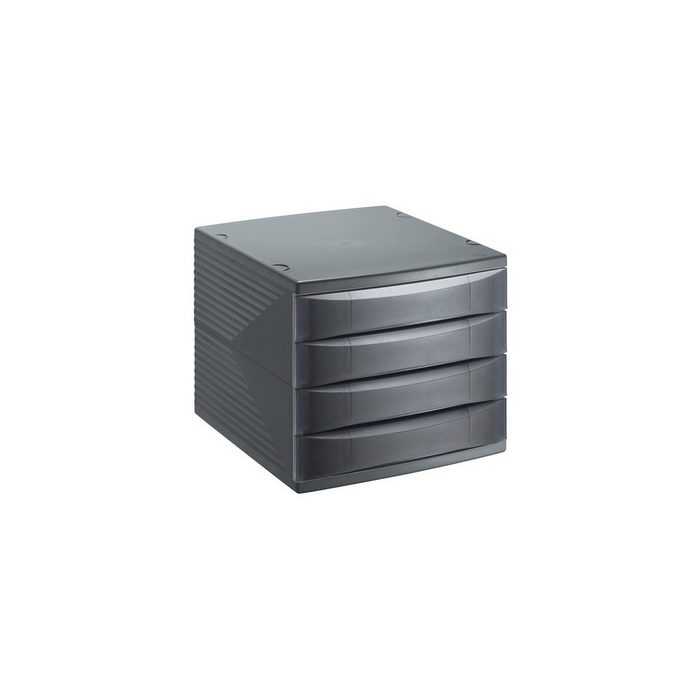 ROTHO Schubladenbox Quadra Schubladenbox Bürobox mit 4 Schüben Kunststoff (PS) BPA-frei
