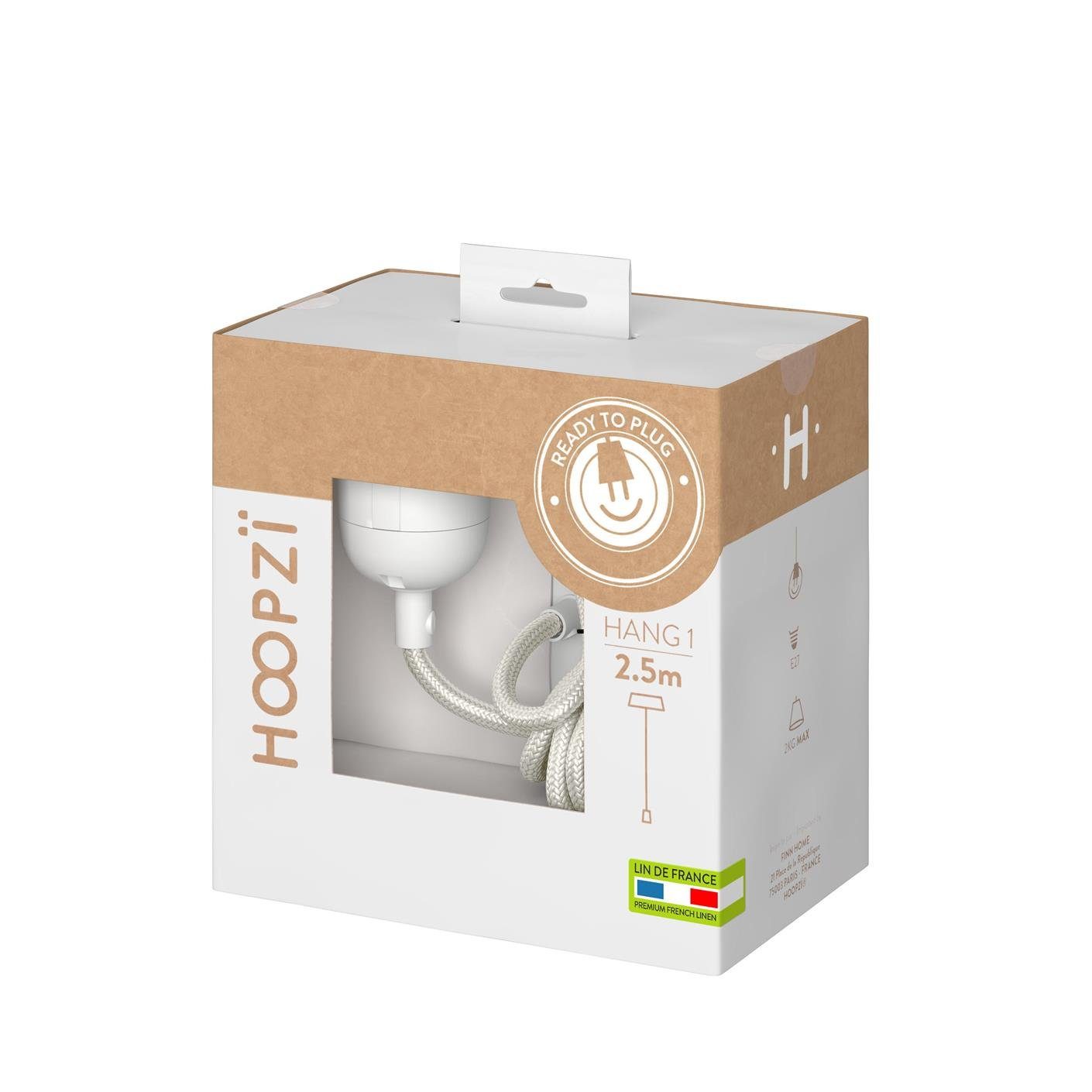 Hoopzi Pendelleuchte Hang 1 Pendelleuchte 2,5m Textilkabel 1 X E27 Fassung günstig online kaufen