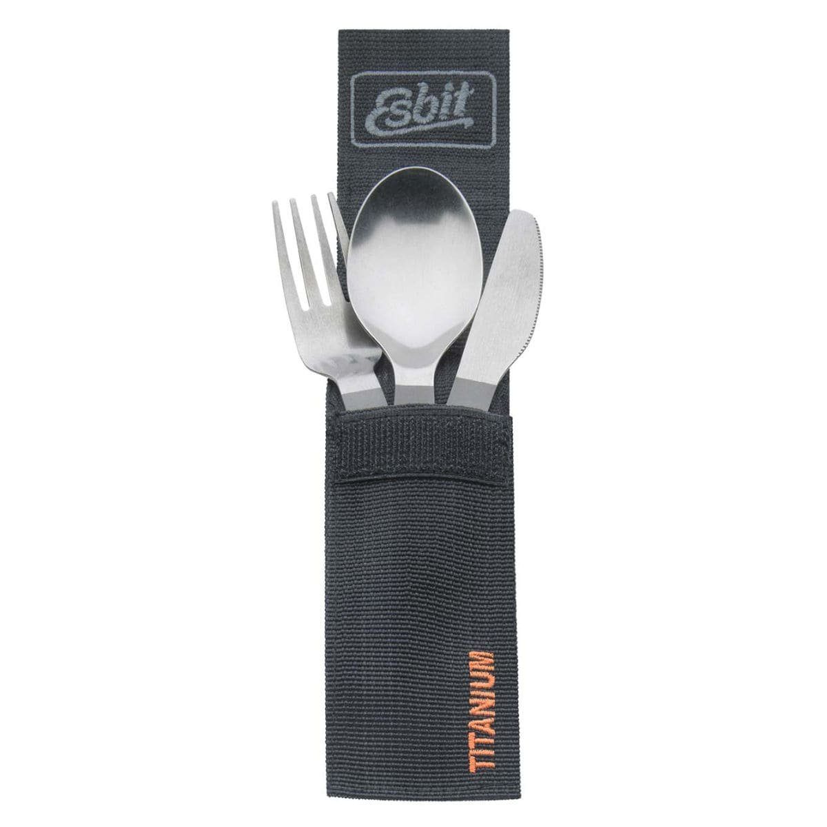 Esbit Besteck-Set Esbit Titan Besteck-Set 3-tlg. mit Karabiner und Tasche, 1 Personen