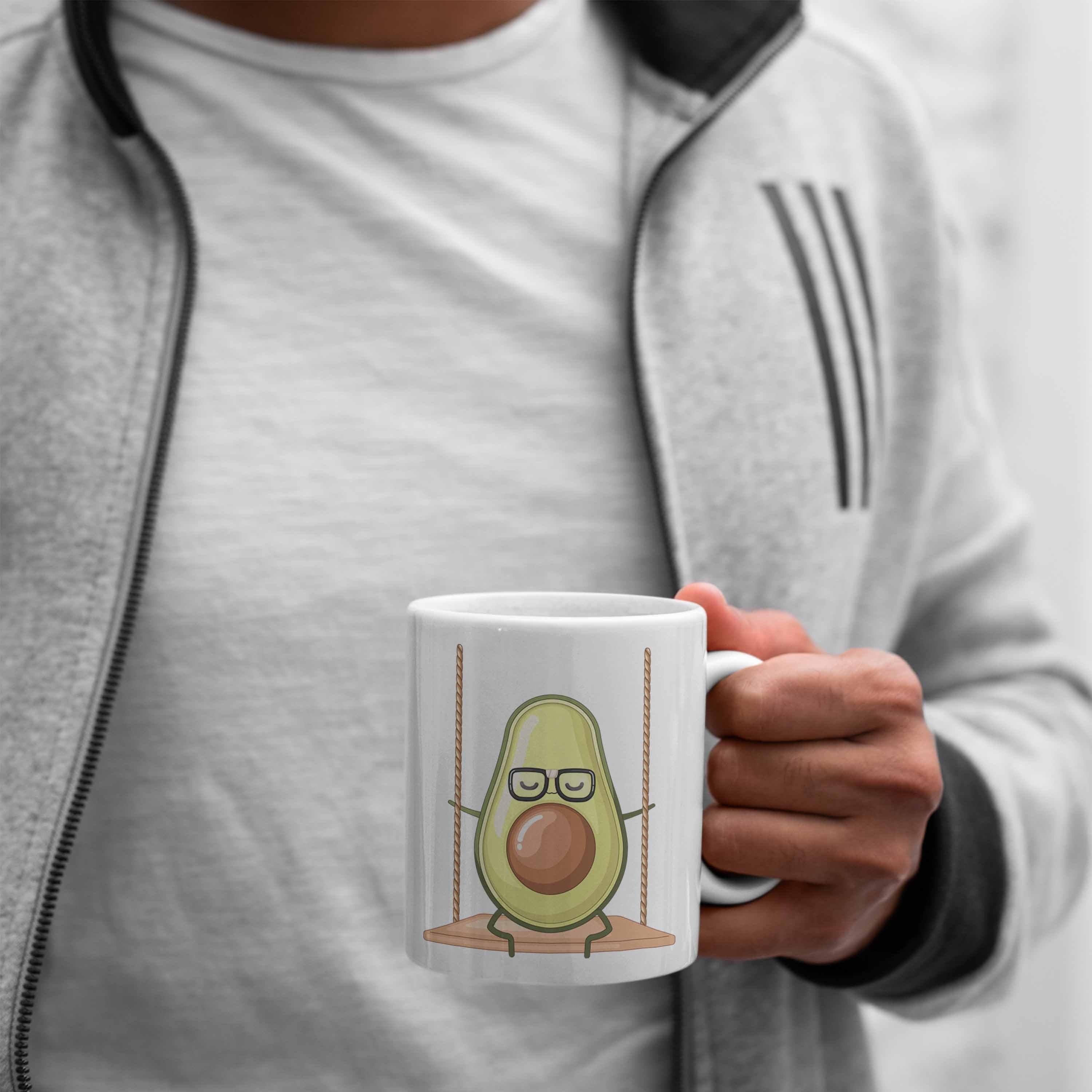 - Trendation Avocado-Motiv Avocado- Tasse Geschenkidee Weiss Lustige Originelle mit Tasse für