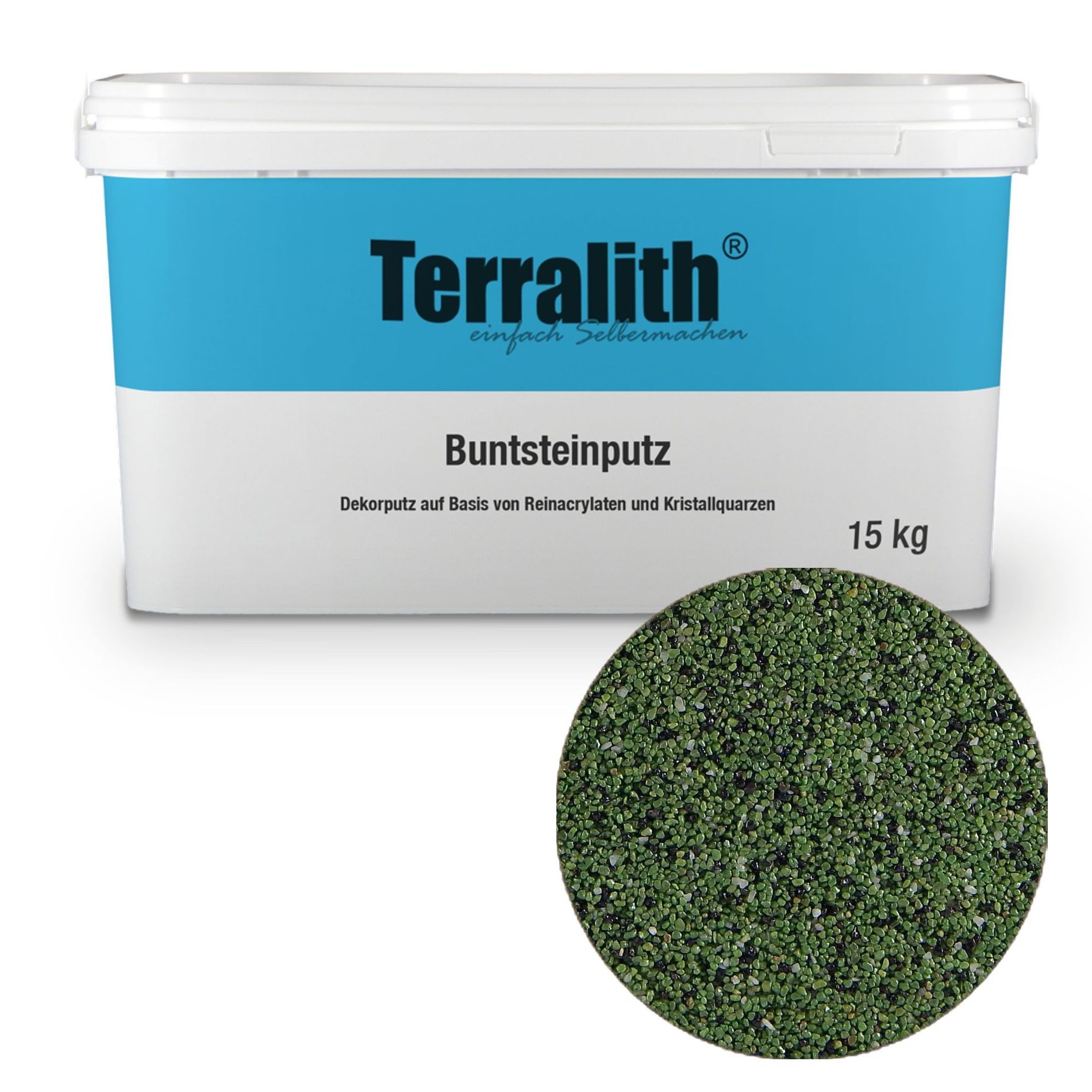 Terralith® Kunstharzputz Buntsteinputz Mosaikputz 2mm -15 kg- BSP35 (Eimer, Verarbeitungsfertig) Dekorationsputz aus Marmor-Granulat bzw. eingefärbter Körnung