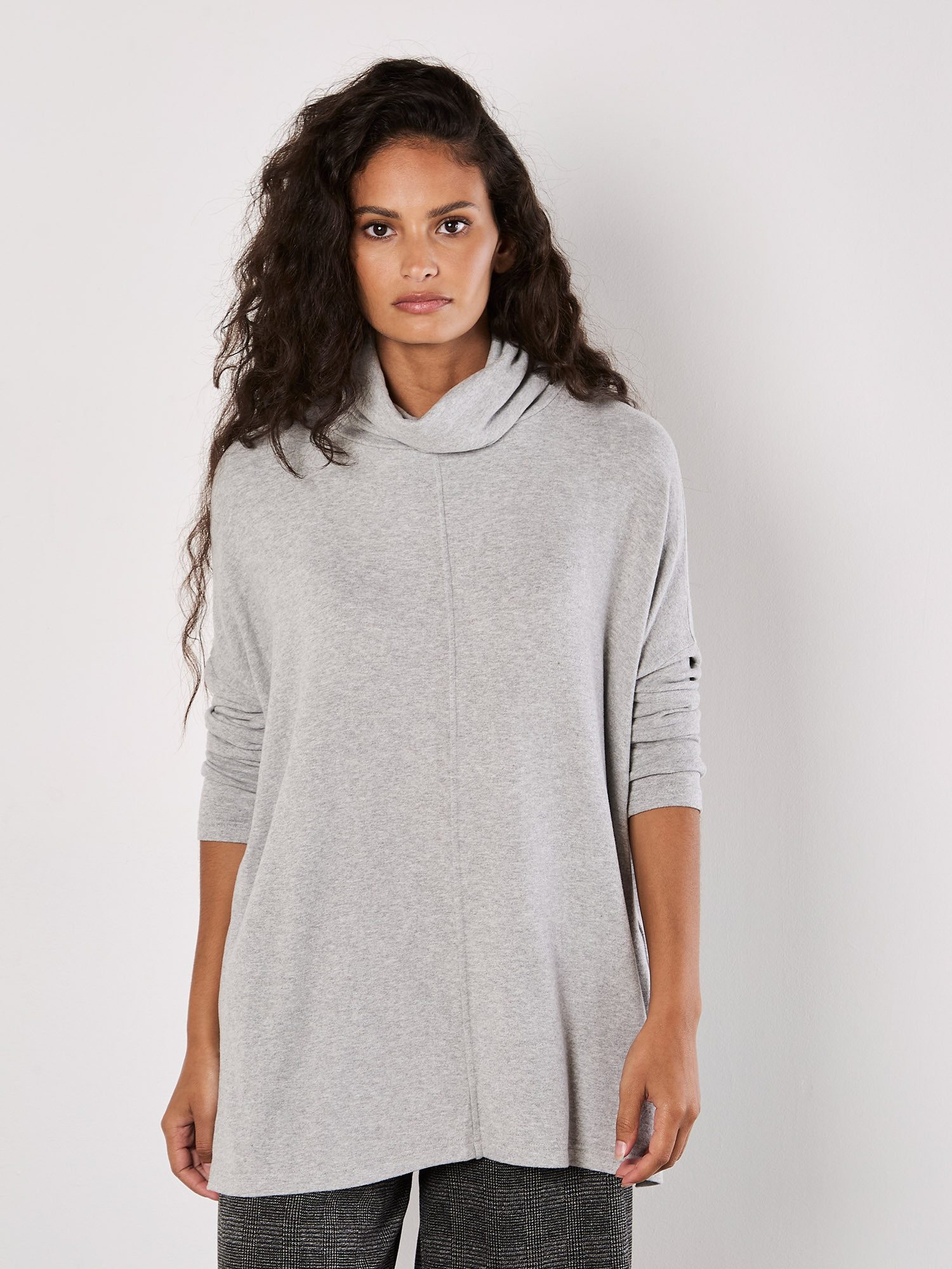 Apricot Rollkragenshirt Oversized Top, mit weitem günstig online kaufen