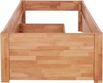 TaBoLe Möbel Massivholzbett Santos OHNE Kopfteil, inkl. Bettschubladen auf Rollen, viel Stauraum, hohe Stabilität