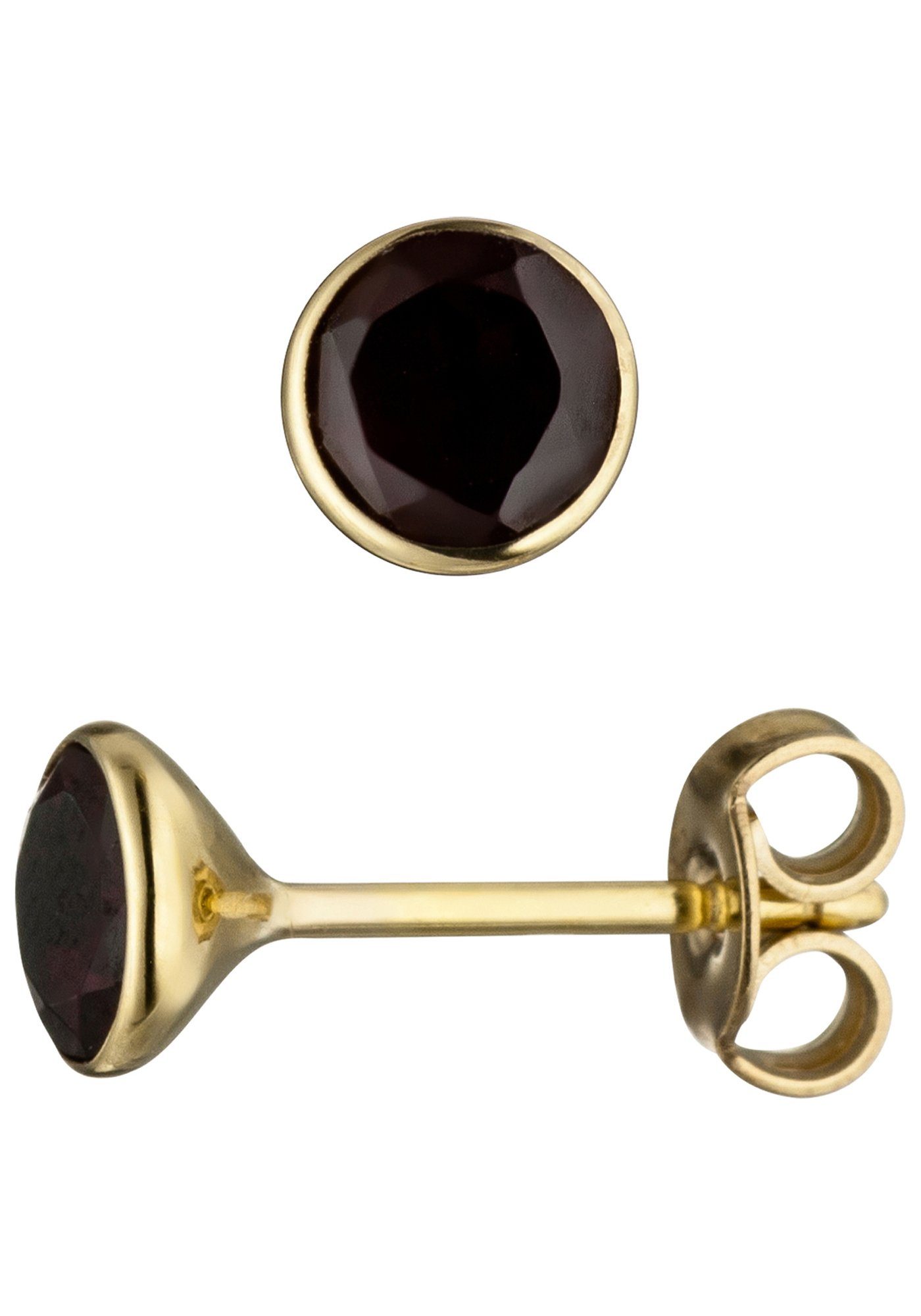 JOBO Paar Ohrstecker, rund 585 Gold mit Granat günstig online kaufen