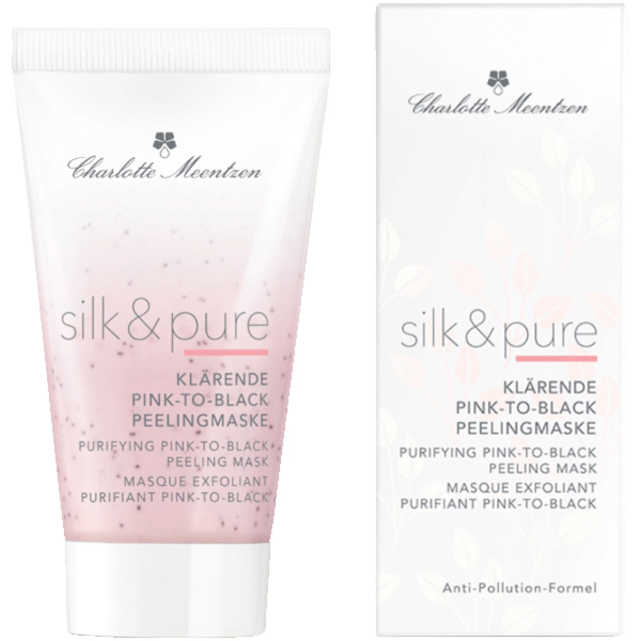 Charlotte Meentzen Gesichtsmaske Silk & Pure Klärende Pink-to-Black-Peelingmaske, Alle Hauttypen