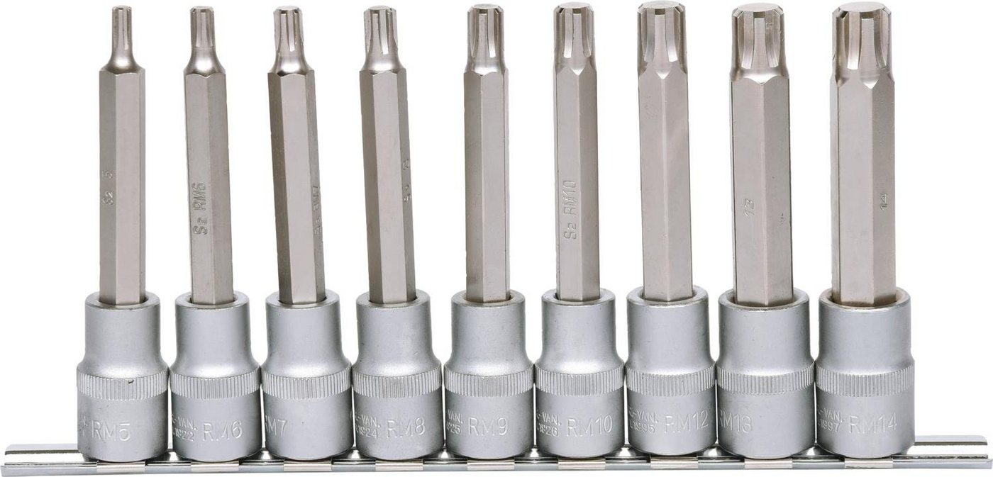 Thumbnail - KS Tools Bohrer- und Bitset 1/2" Bit-Stecknuss RIBE-Satz, 9-tlg, M5-M14
