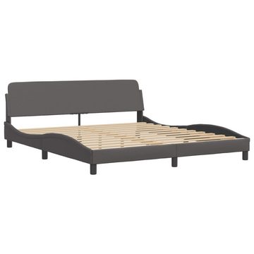 vidaXL Bett Bett mit Matratze Grau 180x200 cm Kunstleder