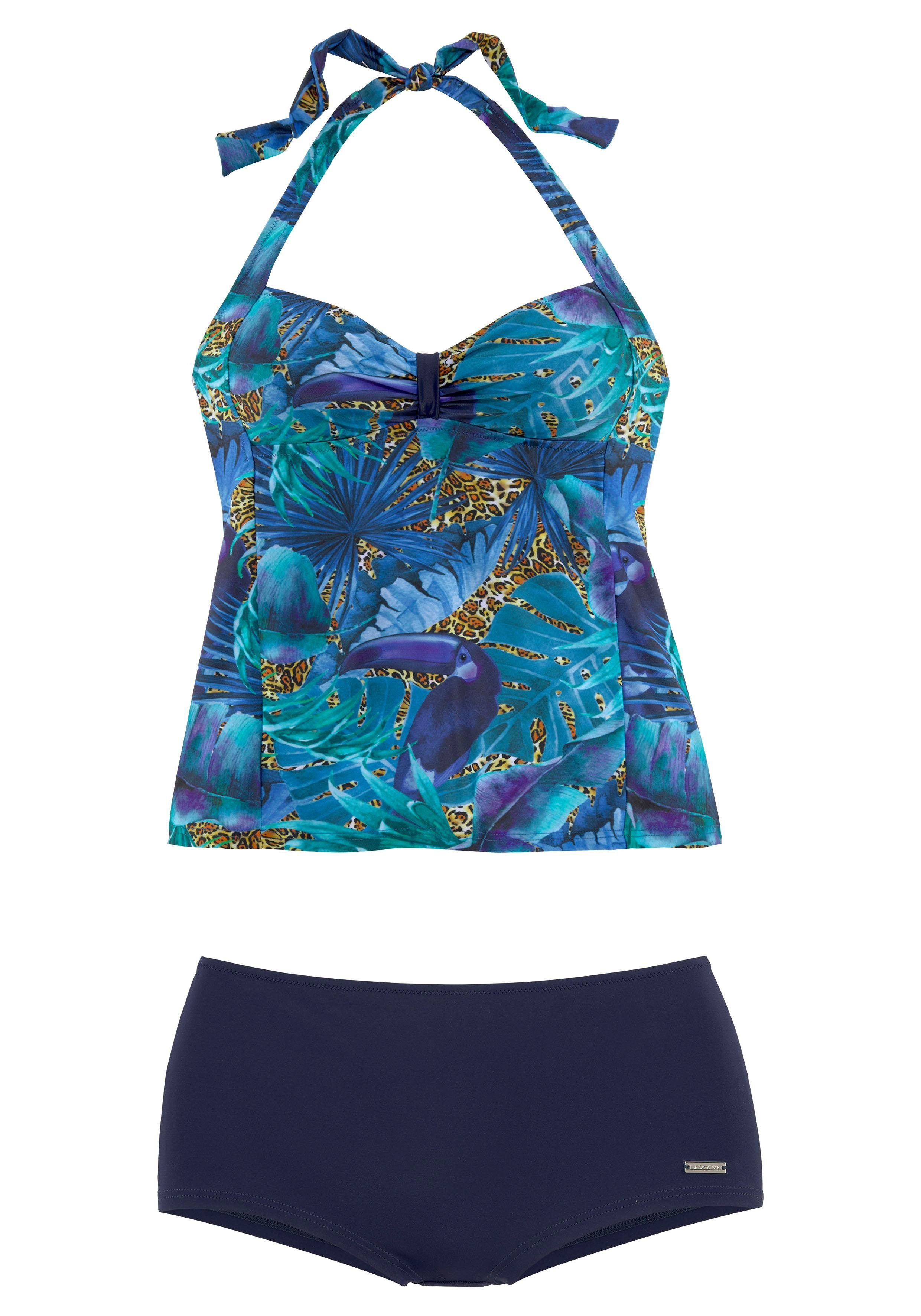 Tankini LASCANA mit blau-bedruckt Hotpants