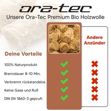 Ora-Tec Anzündkamin 5 KG Kaminanzünder Holzwolle Anzünder für Kamine (Holzwolle Made in Germany], Anzündwolle in Wachs getränkt, geruchlose, giftfreie Kaminanzünder), perfekter Grillanzünder sowie Anzünder für Holz, Kohle und Briketts