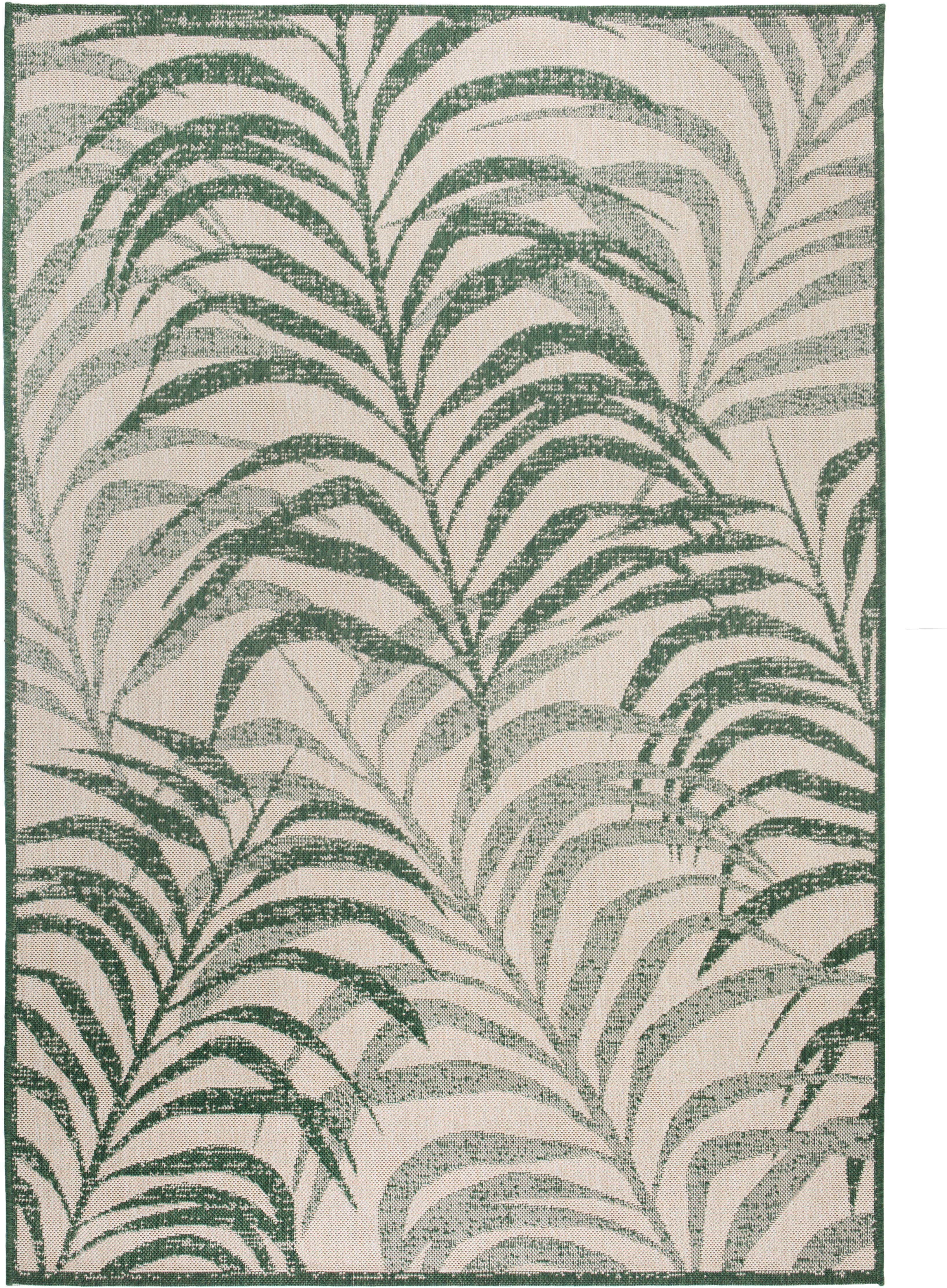 Teppich Madelyn, my home, rechteckig, Höhe: 5 mm, Flachgewebe, Motiv Blätter, In- und Outdoor geeignet, Wohnzimmer | Kurzflor-Teppiche