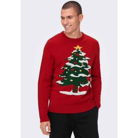 ONLY & SONS Weihnachtspullover ONSXMAS REG FUNNY CREW KNIT