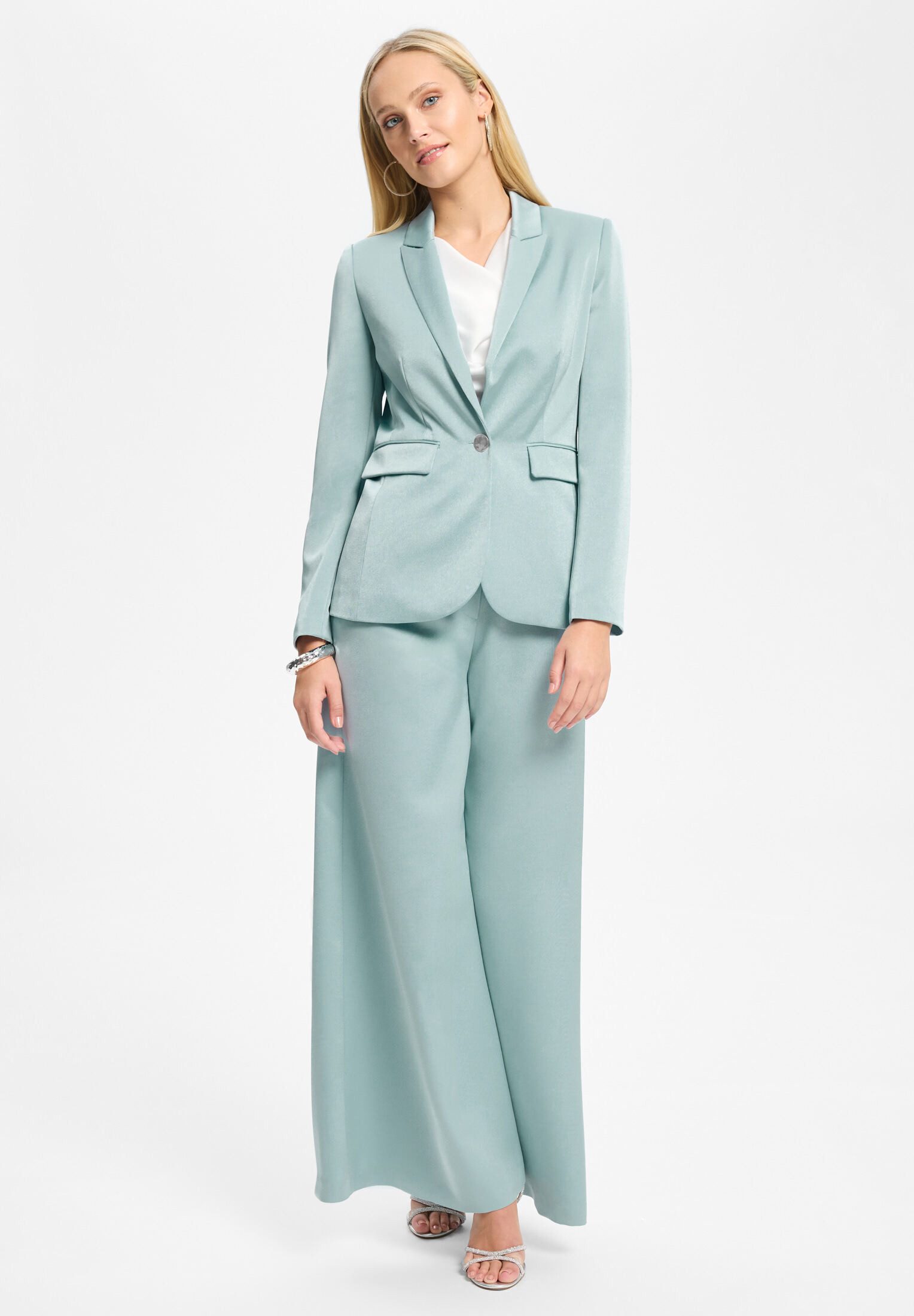 SWING Jackenblazer - Einknopf-Blazer aus Satin Taillierter Schnitt