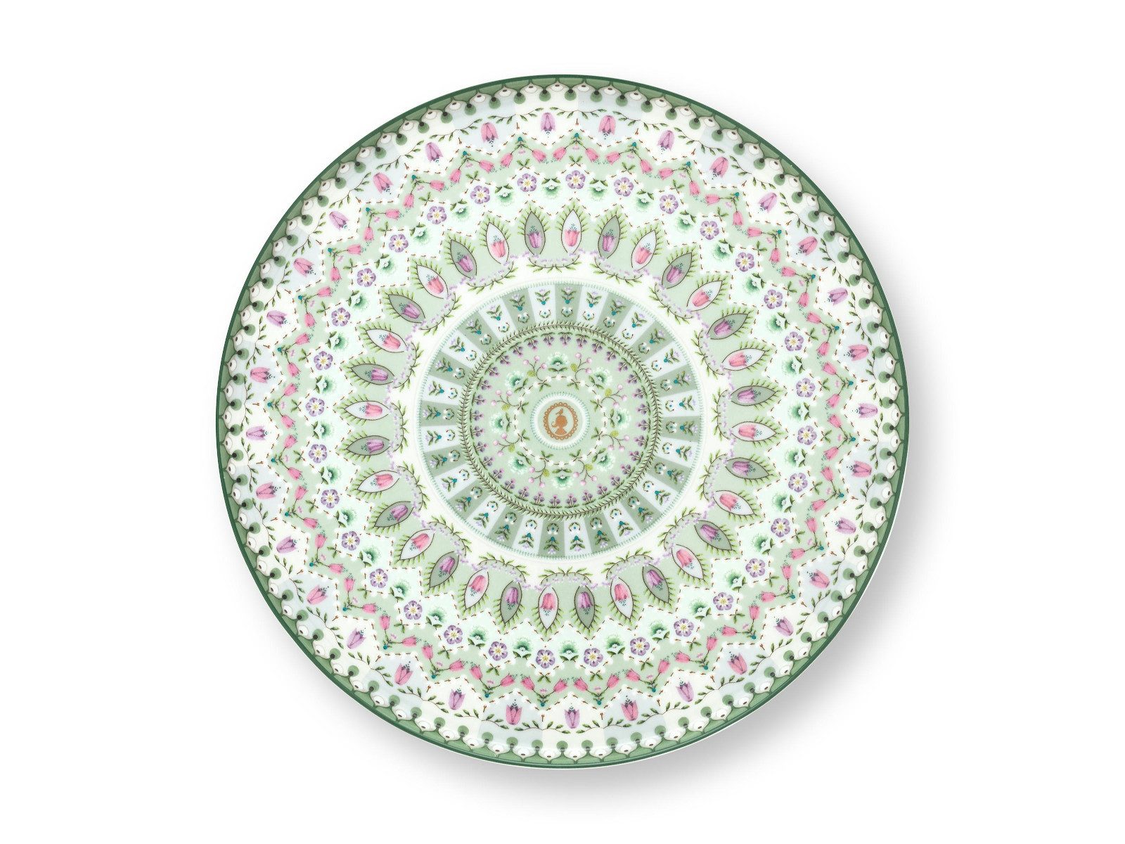 PiP Studio Servierplatte Lily&Lotus Moon Delight Light Green Kuchenplatte 21cm, Porzellan, (Platten)