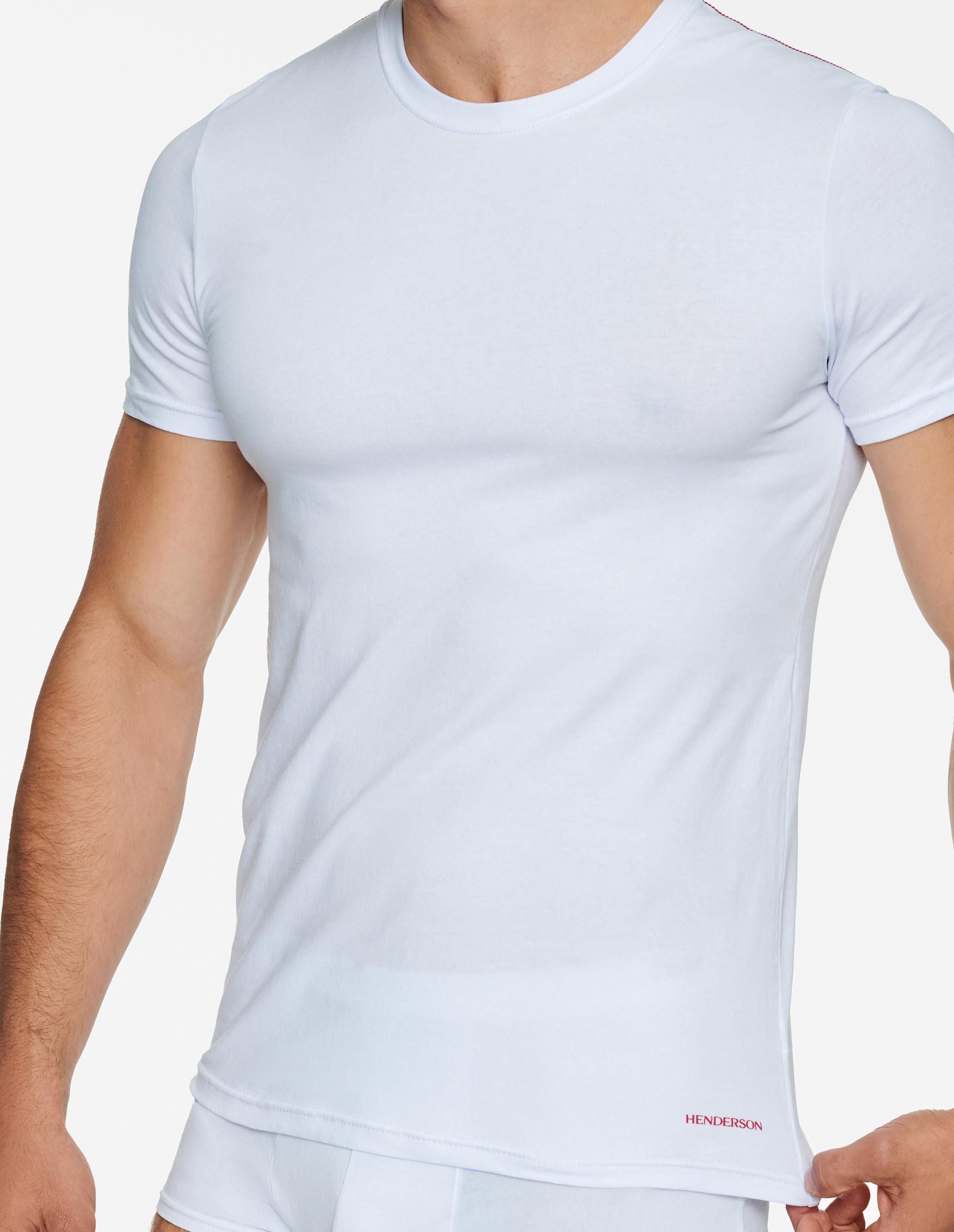 Henderson T-Shirt Elastisches Baumwoll-T-Shirt mit Rundhals, Bosco