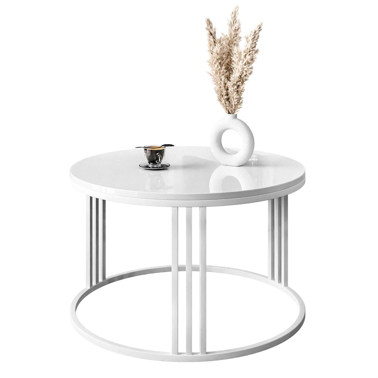 Lookway Couchtisch LORI mit Hochglanz Platte (1x Couchtisch), Durchmesser: günstig online kaufen