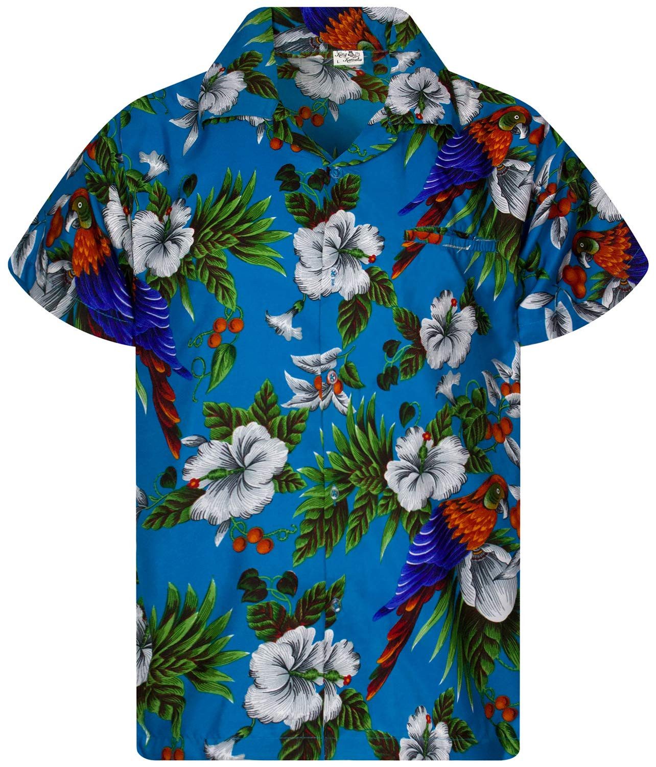 Hawaiihemd Cherry Parrot Kids Funky Hawaii-Hemd Kinder Kurzarm Front-Tasche