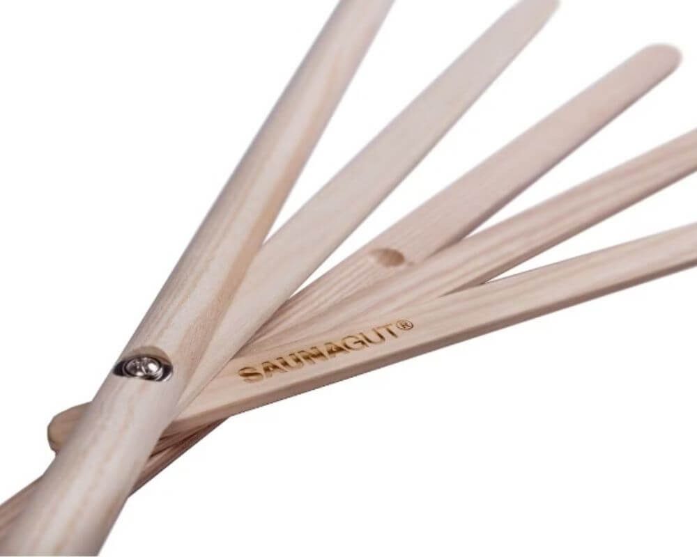 Saunagut Sauna-Aufgussset SAUNAGUT® Aufgussfächer Esche KLEIN