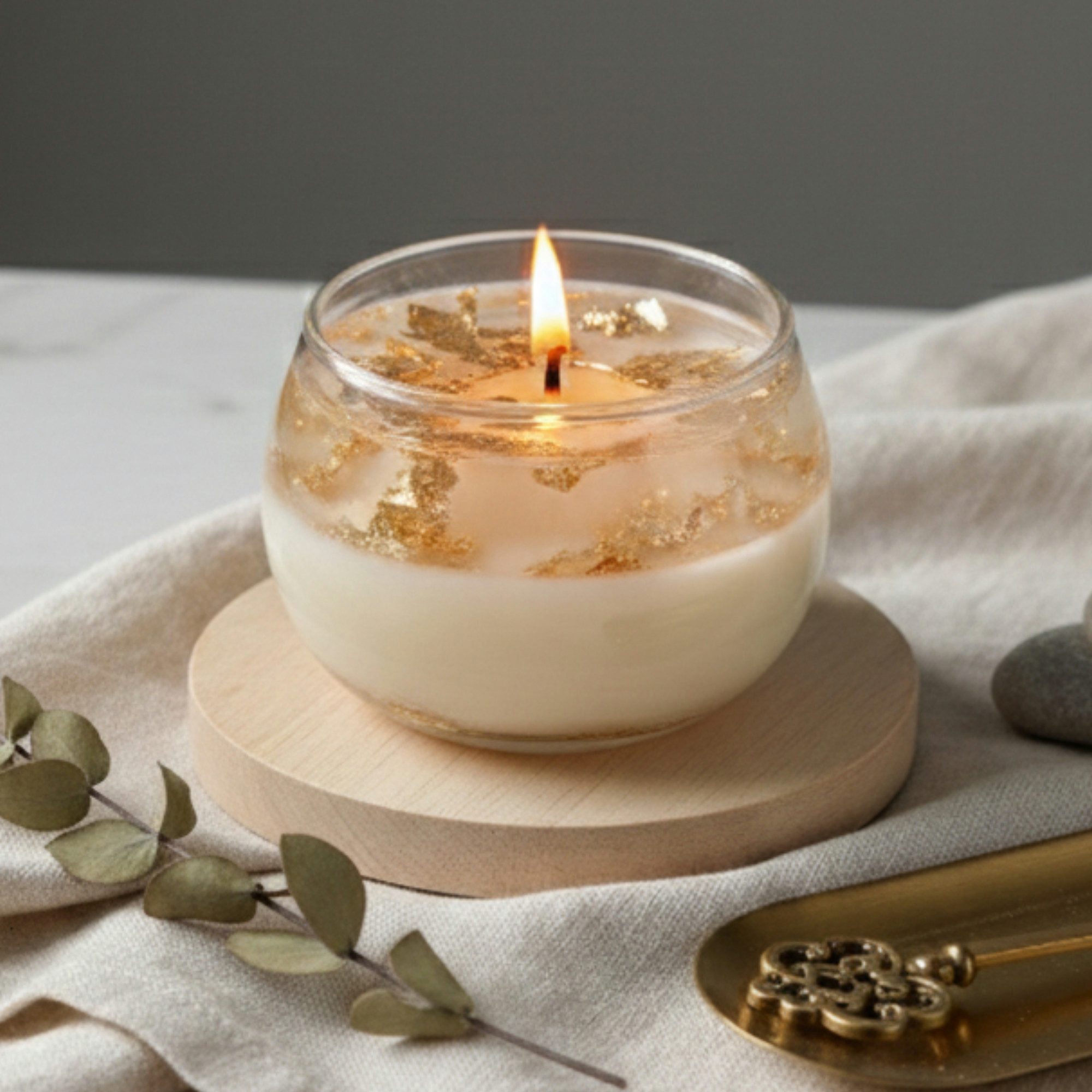 WS-Trend Formkerze Handgemachte Sojawachs-Kerze Kerzengel – duftfrei im Glas 20Std