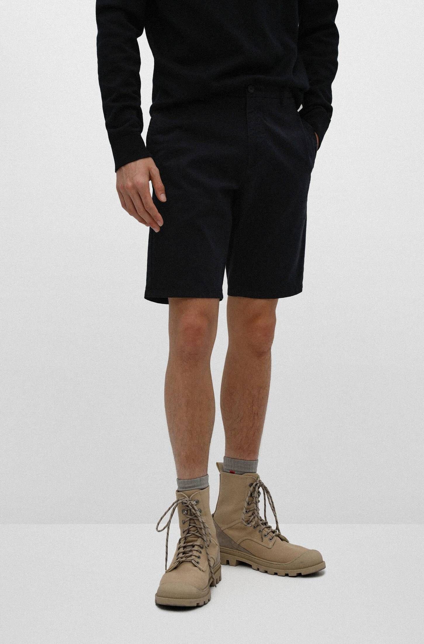 HUGO Shorts (1-tlg) schwarz DAVID222SD Fit Shorts (15) Herren Slim